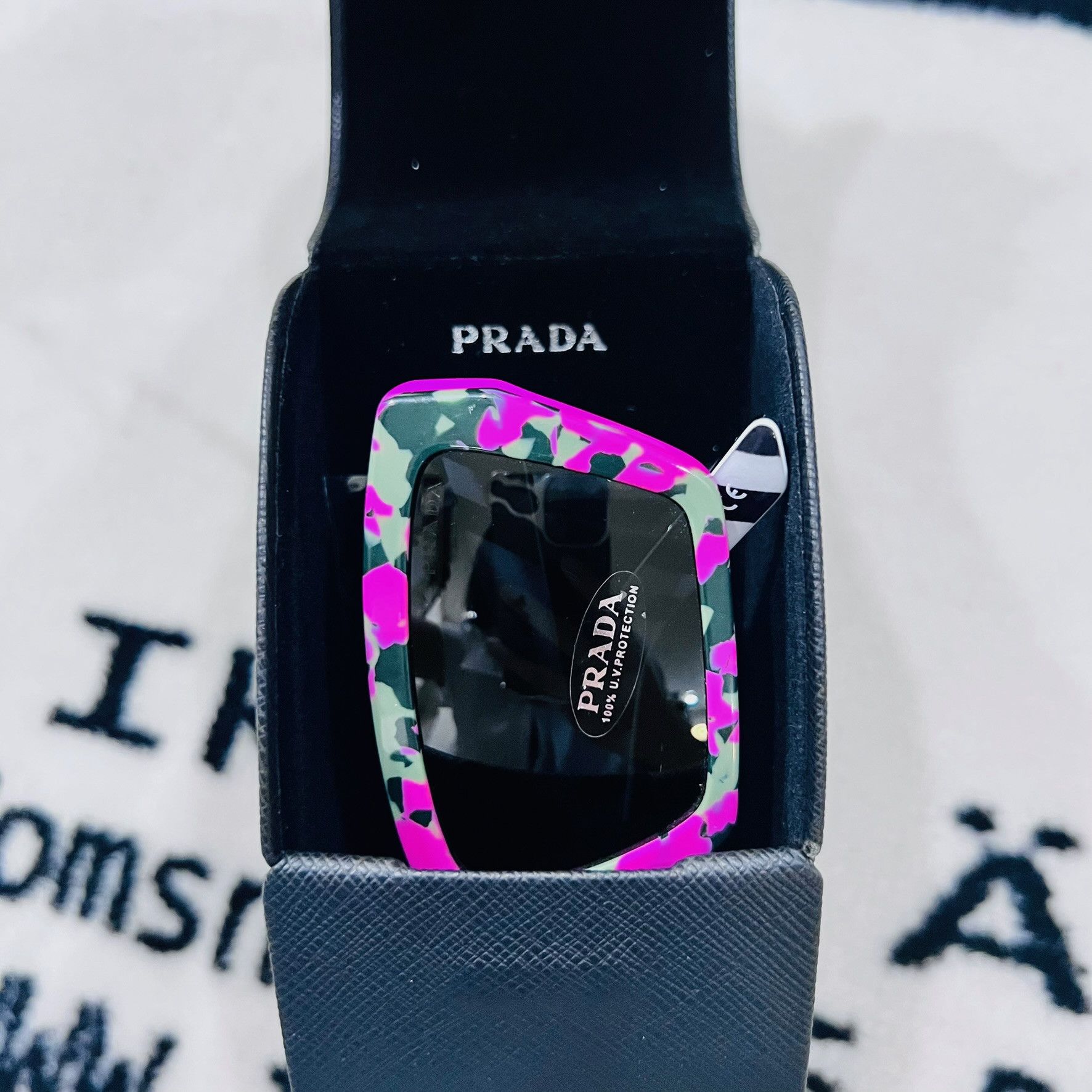 Prada Prada Camo Geometric 57mm Rectangle Sunglasses Size ONE SIZE - 9 Thumbnail