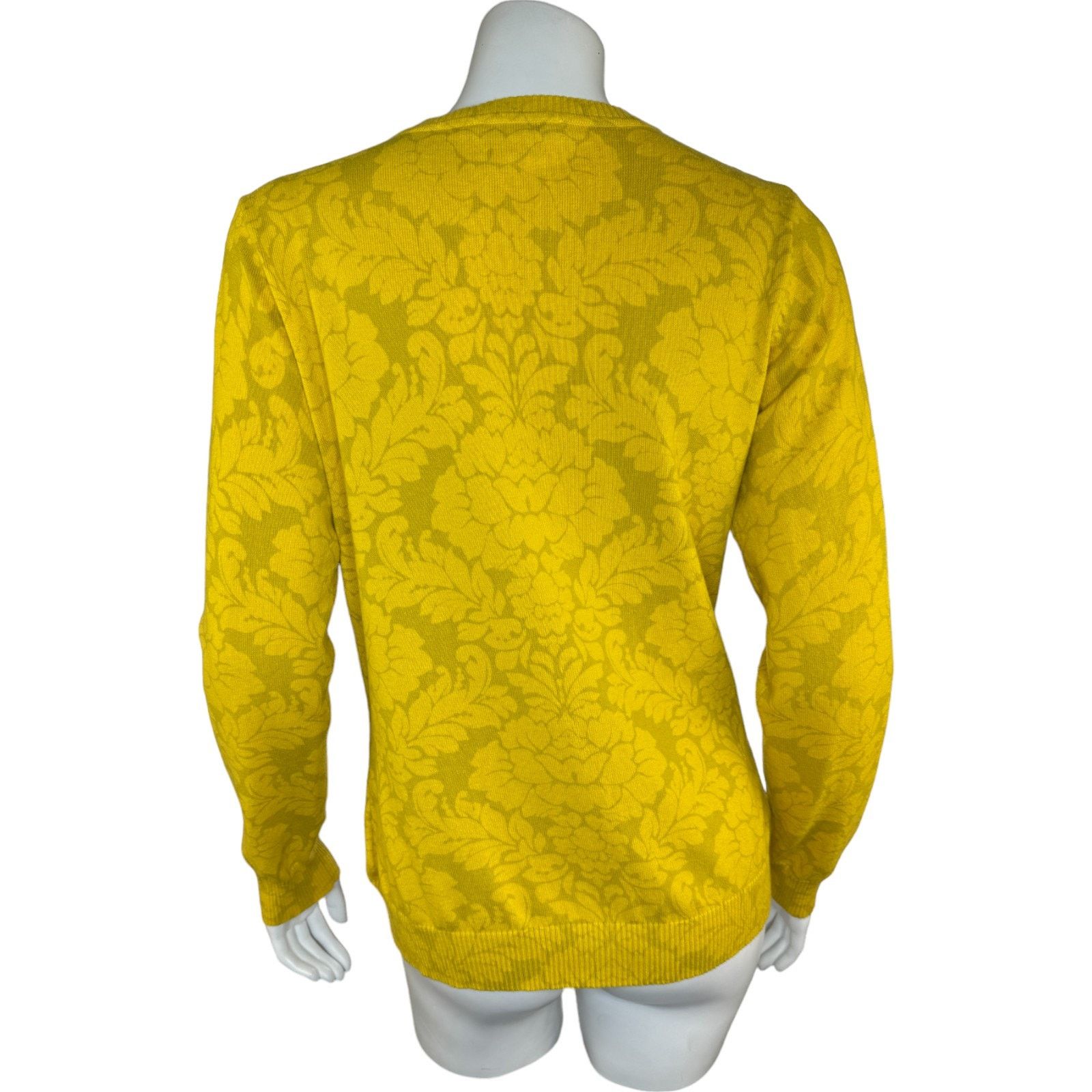 Isaac Mizrahi Isaac Mizrahi Live! Damask Crew Neck Cardigan Gold XS Size XS / US 0-2 / IT 36-38 - 10 Thumbnail