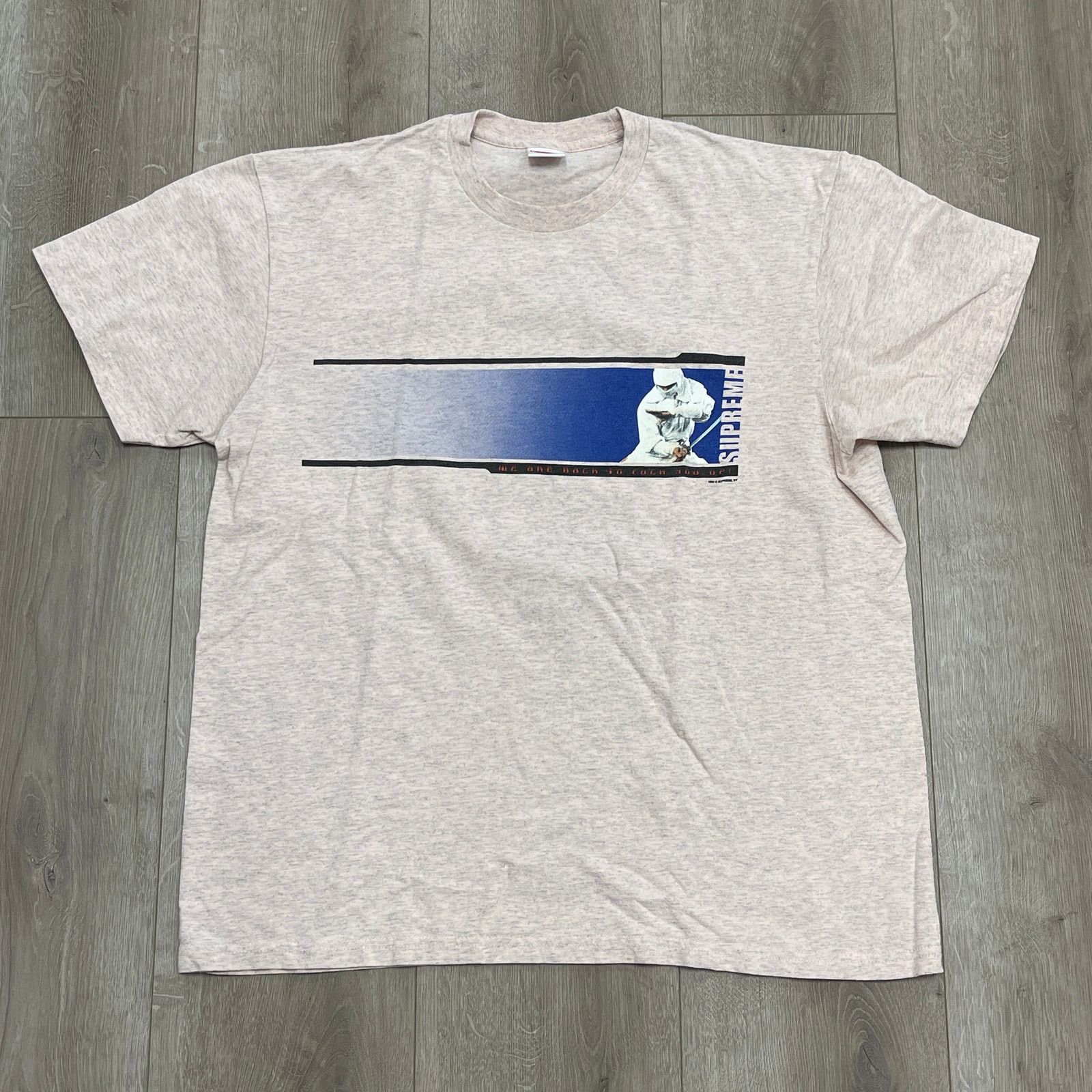 FW19 Supreme We're Back Tee Heather Light Pink size Large L