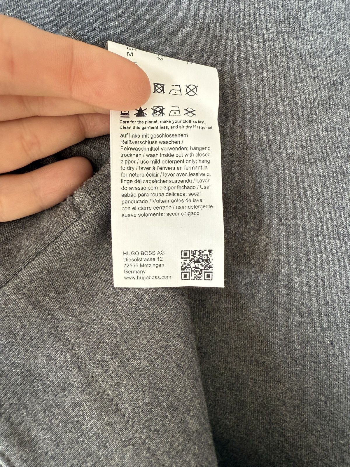 Hugo Boss Hugo Boss Green Skaz X, Men's Gray Zip-Up Sweatshirt, M Size US M / EU 48-50 / 2 - 8 Thumbnail