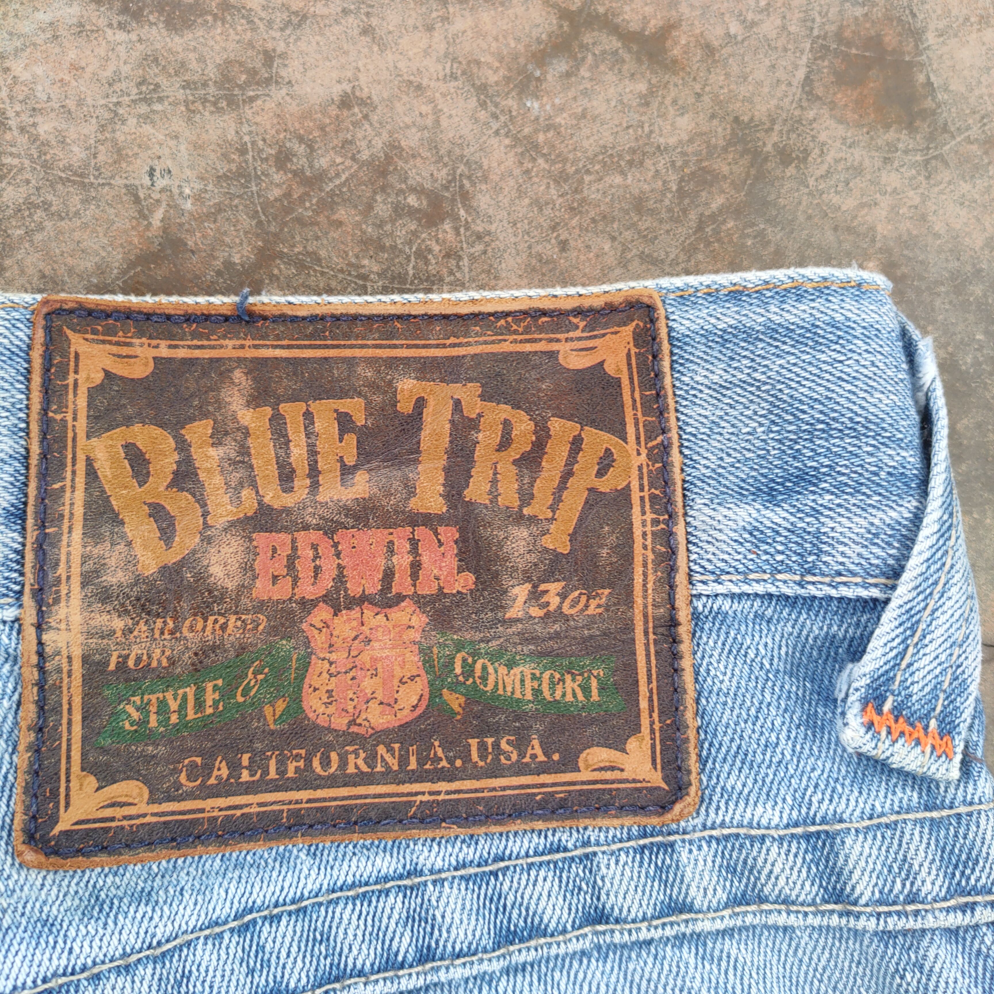 Edwin VTG EDWIN 90' BLUE TRIP FADED RIPPED JEANS DENIM PANTS Size US 36 / EU 52 - 14 Thumbnail