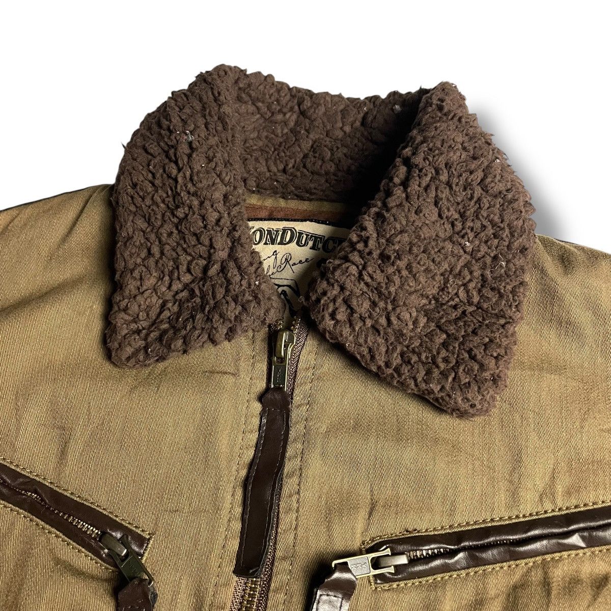 Von Dutch 🇯🇵 VINTAGE VON DUTCH COTTON + LEATHER FUR PUNK CROP JACKET Size L / US 10 / IT 46 - 7 Thumbnail