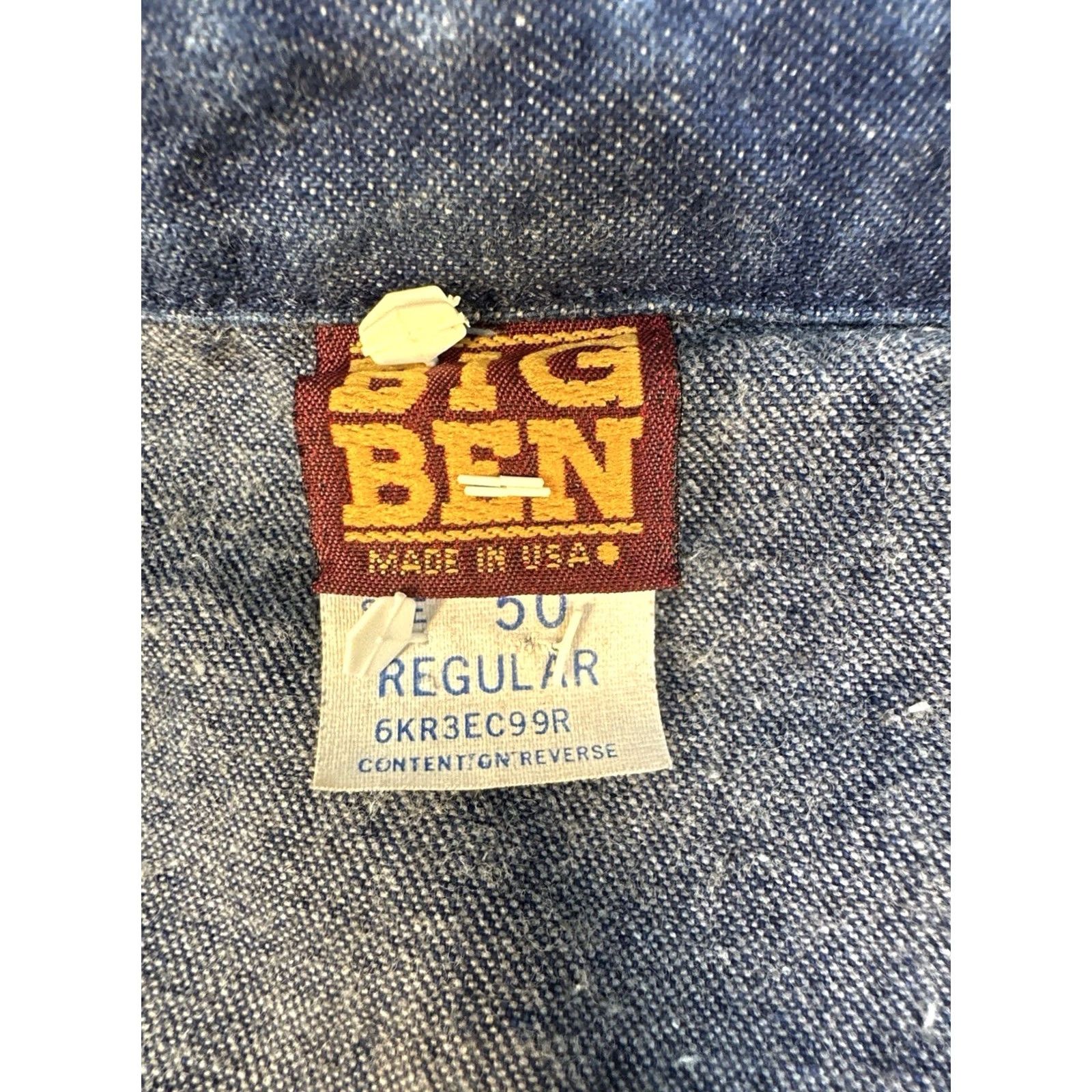 Denime VINTAGE Big Ben Denim Chore Coat Men 50 Regular Blue USA Made Workwear City of Chicago Union Coat Size US M / EU 48-50 / 2 - 2 Thumbnail
