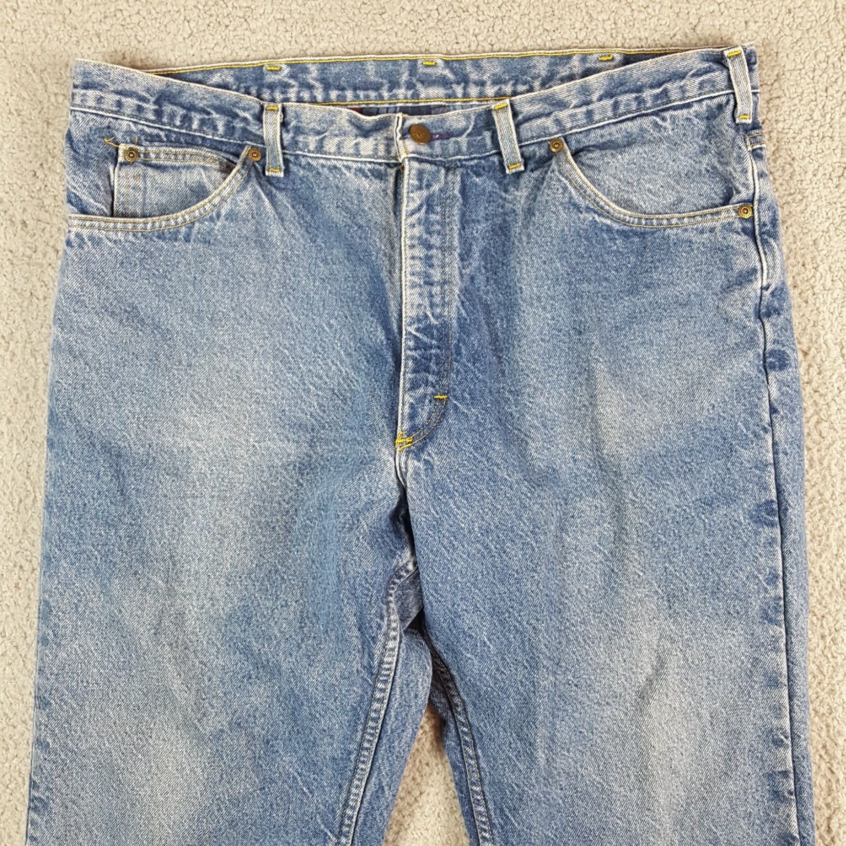 Vintage VINTAGE OshKosh Jeans 40x30 Denim Mens Lined Flannel 80s 90s Grunge Retro Workwear 5-Pocket Stonewash Blue Cotton Denim Shirt Hat Not applicable Size US 40 / EU 56 - 3 Thumbnail