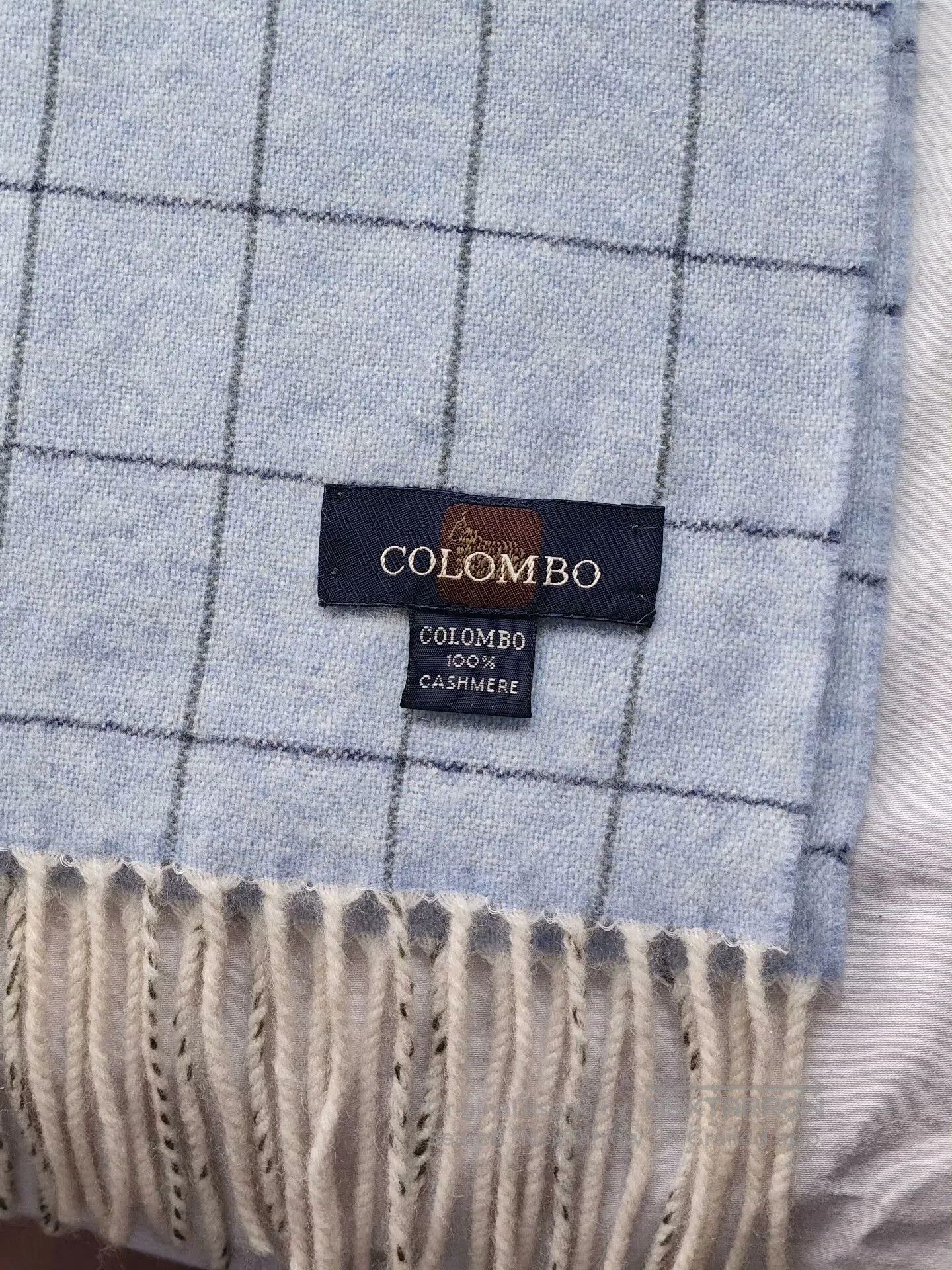 Ermenegildo Zegna Colombo Cashmere Scarf in Light Blue. Size ONE SIZE - 2 Thumbnail