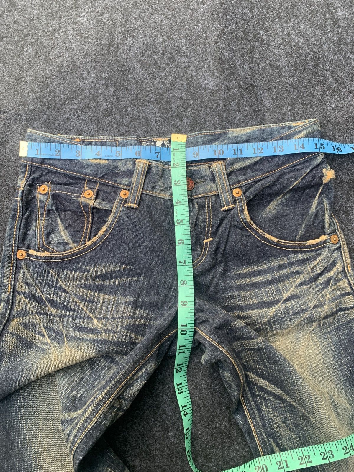 Edwin Vintage Edwin 503 Blue Trip Sun Faded Flare Jeans Y2K. Size US 30 / EU 46 - 6 Thumbnail