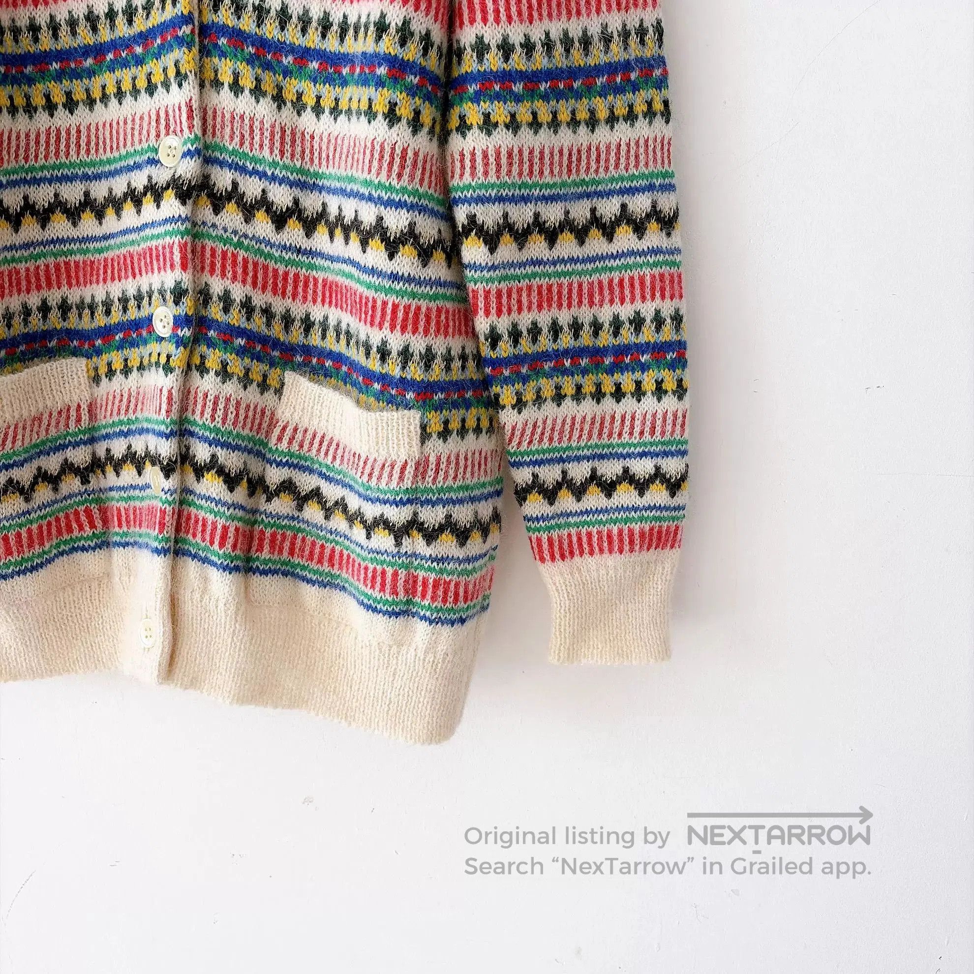 Saint Laurent Paris Saint Laurent Cream Striped Cardigan. Size M / US 6-8 / IT 42-44 - 4 Thumbnail