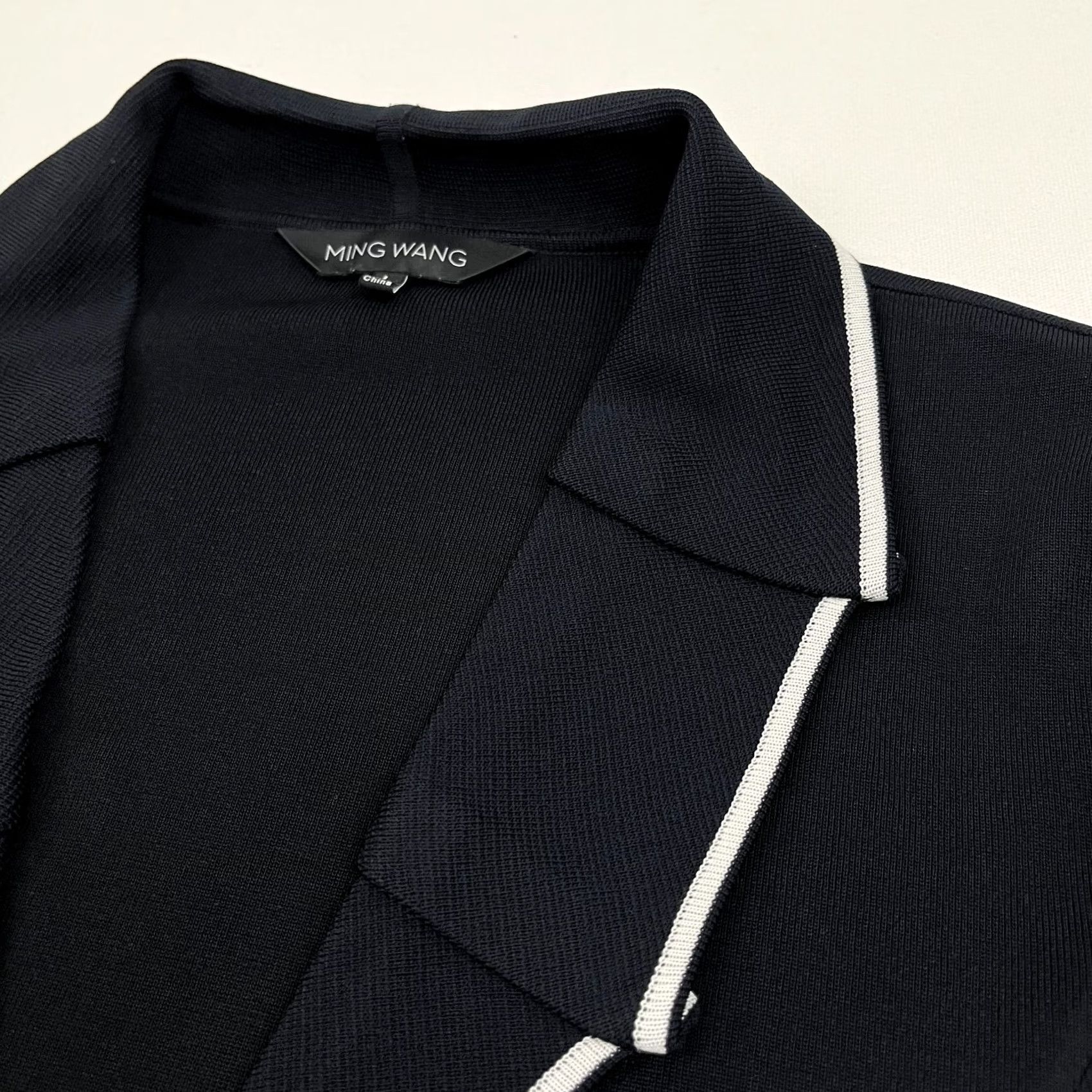 Vintage VINTAGE Ming Wang Blazer Jacket Womens L Black White Piped Contrast Trim Academia Prep Size L / US 10 / IT 46 - 7 Thumbnail