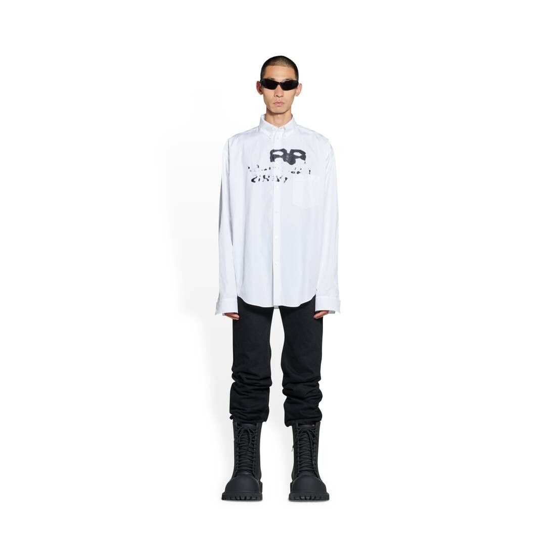 Balenciaga o1la1rc1a0625 Hand-Drawn Bb Icon Long Sleeve Shirt Size US M / EU 48-50 / 2 - 2 Thumbnail