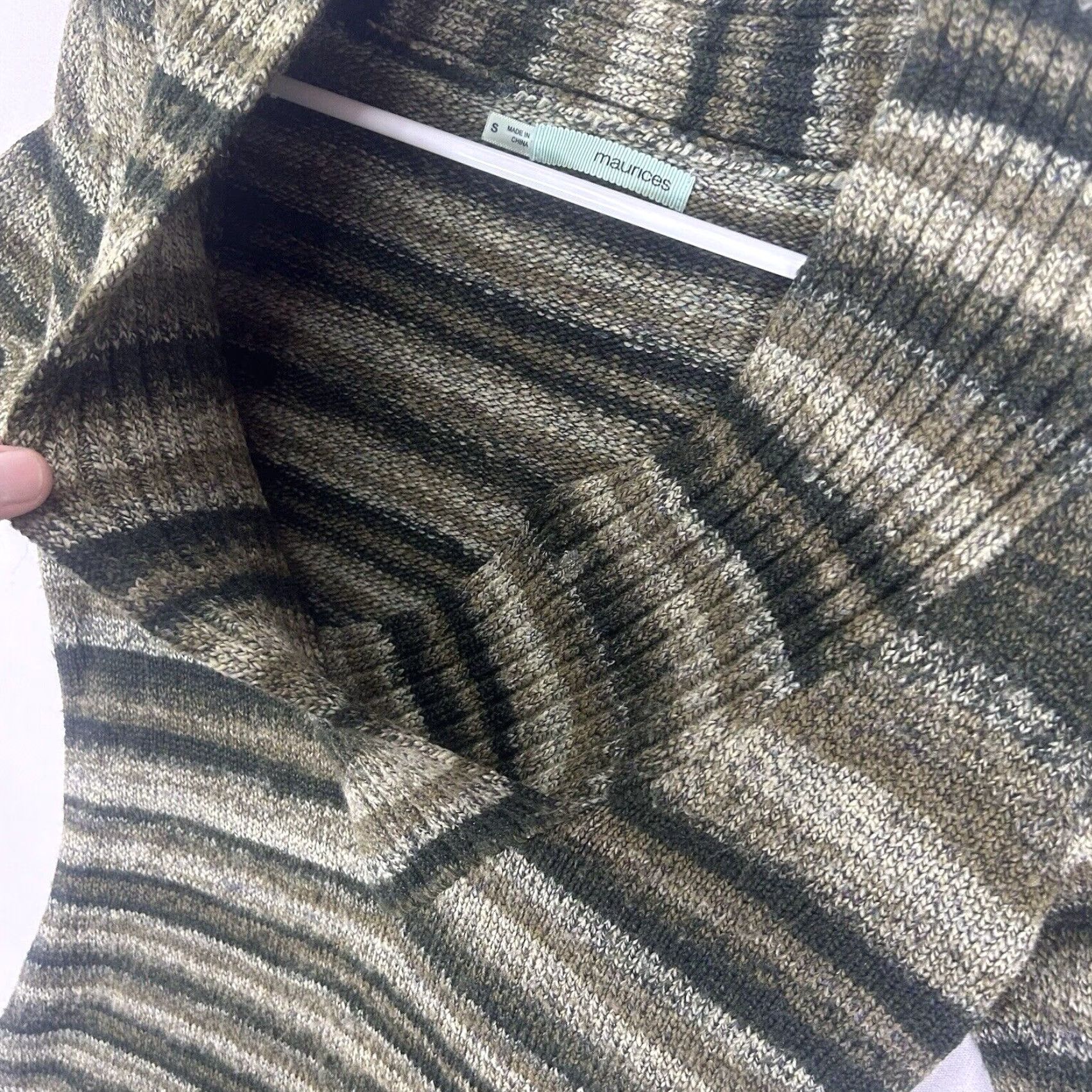 Vintage Maurices Sweater Dress Womens Small Green Knit Long Sleeve Mock Neck Knee Length Pullover Dress Size S / US 4 / IT 40 - 5 Thumbnail