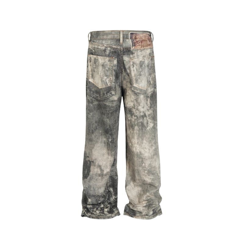 Japanese Brand × Jean × Vintage Camouflage Splash Ink Digital Printing Distressed Jeans Size US 30 / EU 46 - 7 Thumbnail