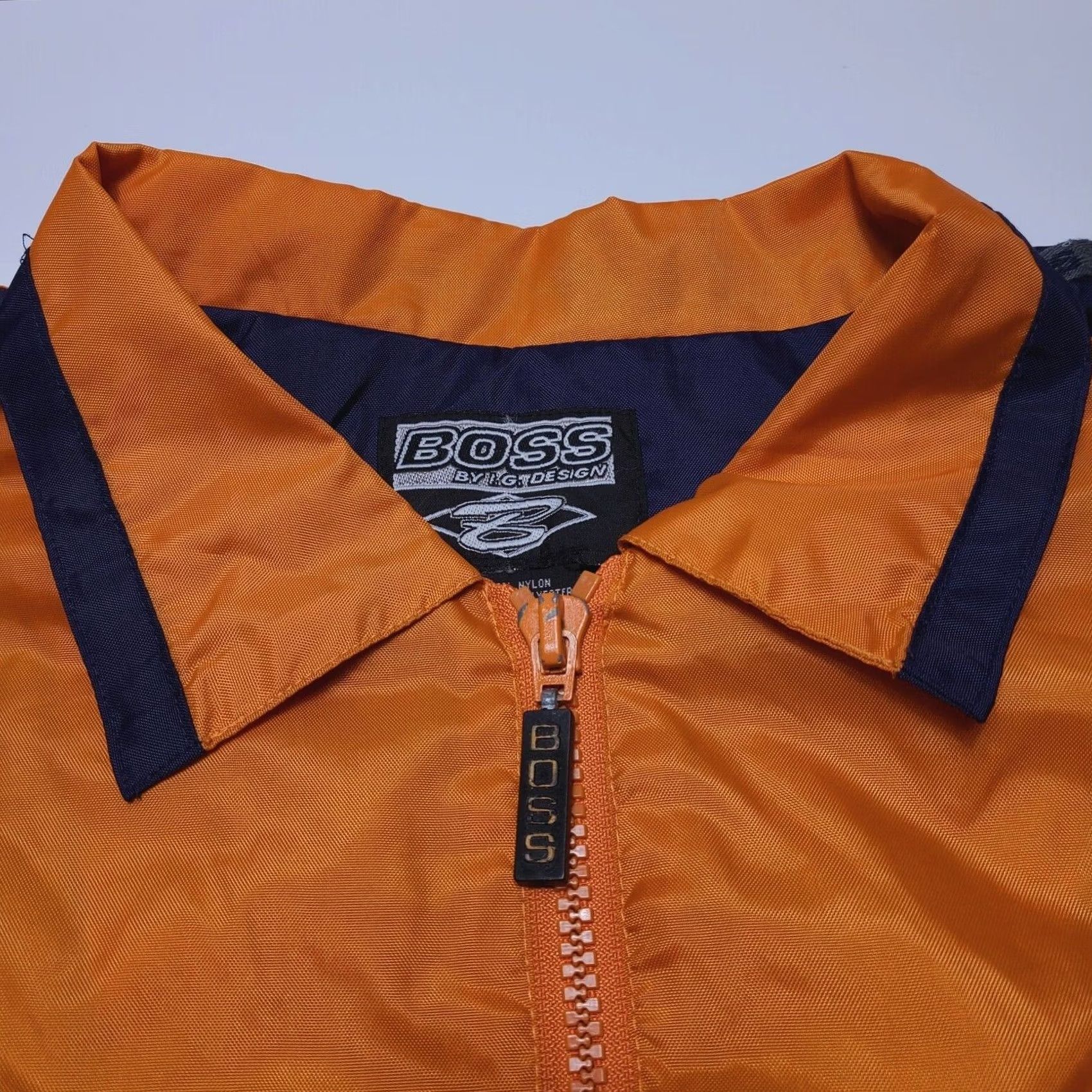 Vintage VINTAGE Boss by IG Design Windbreaker Jacket Lined Hip Hop Men's Medium Orange Size US M / EU 48-50 / 2 - 5 Thumbnail