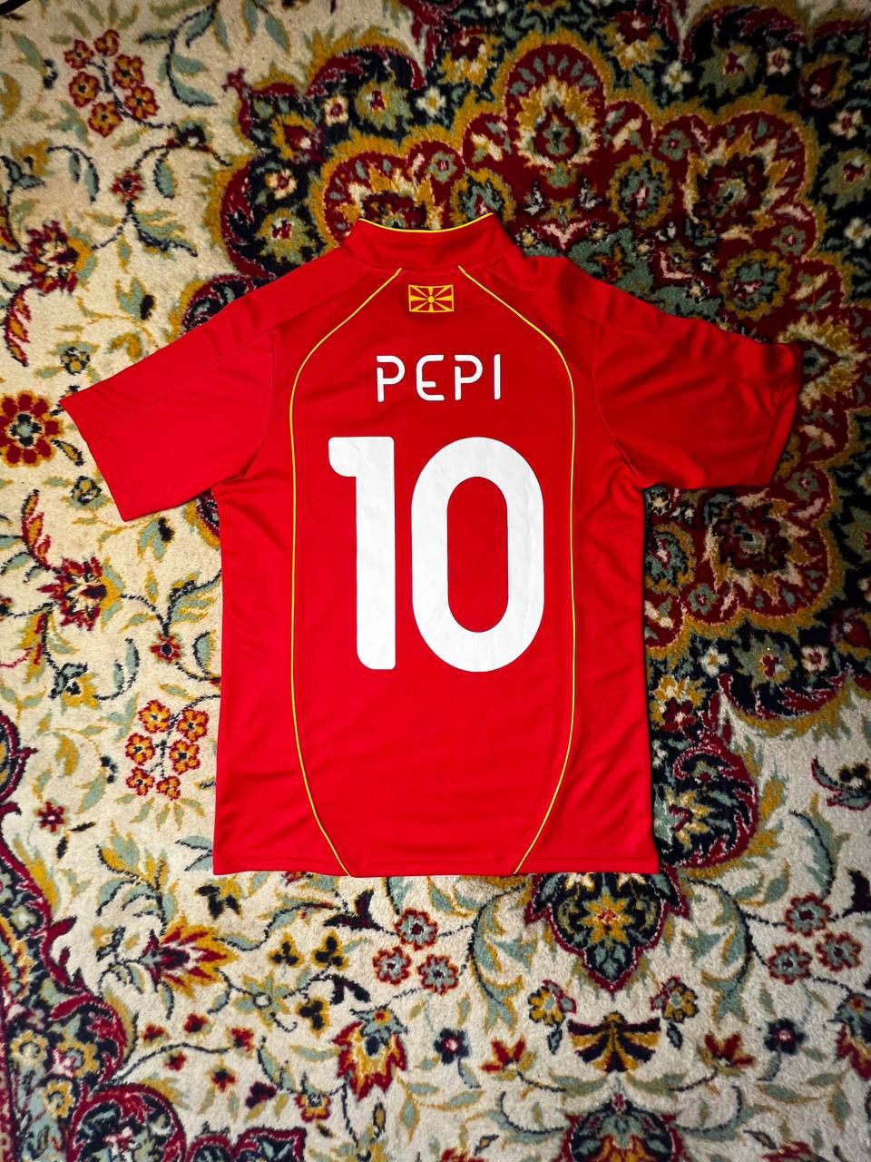 Vintage 2016-2022 North Macedonia Jako Home Shirt player Pepi Size US S / EU 44-46 / 1 - 2 Thumbnail
