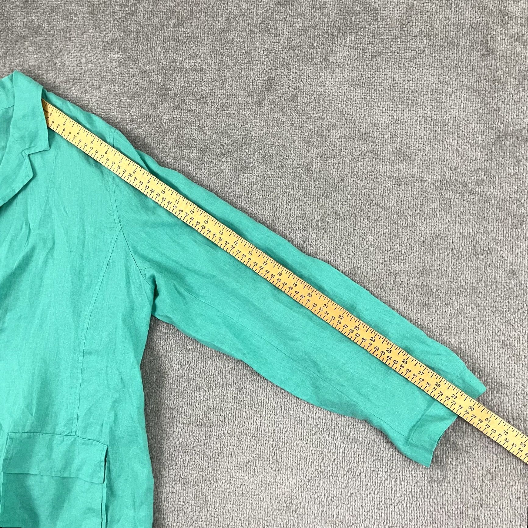 Eileen Fisher Eileen Fisher Blazer Shirt Womens XL Green 100% Linen 1-Button Notched Preppy Size XL / US 12-14 / IT 48-50 - 6 Thumbnail