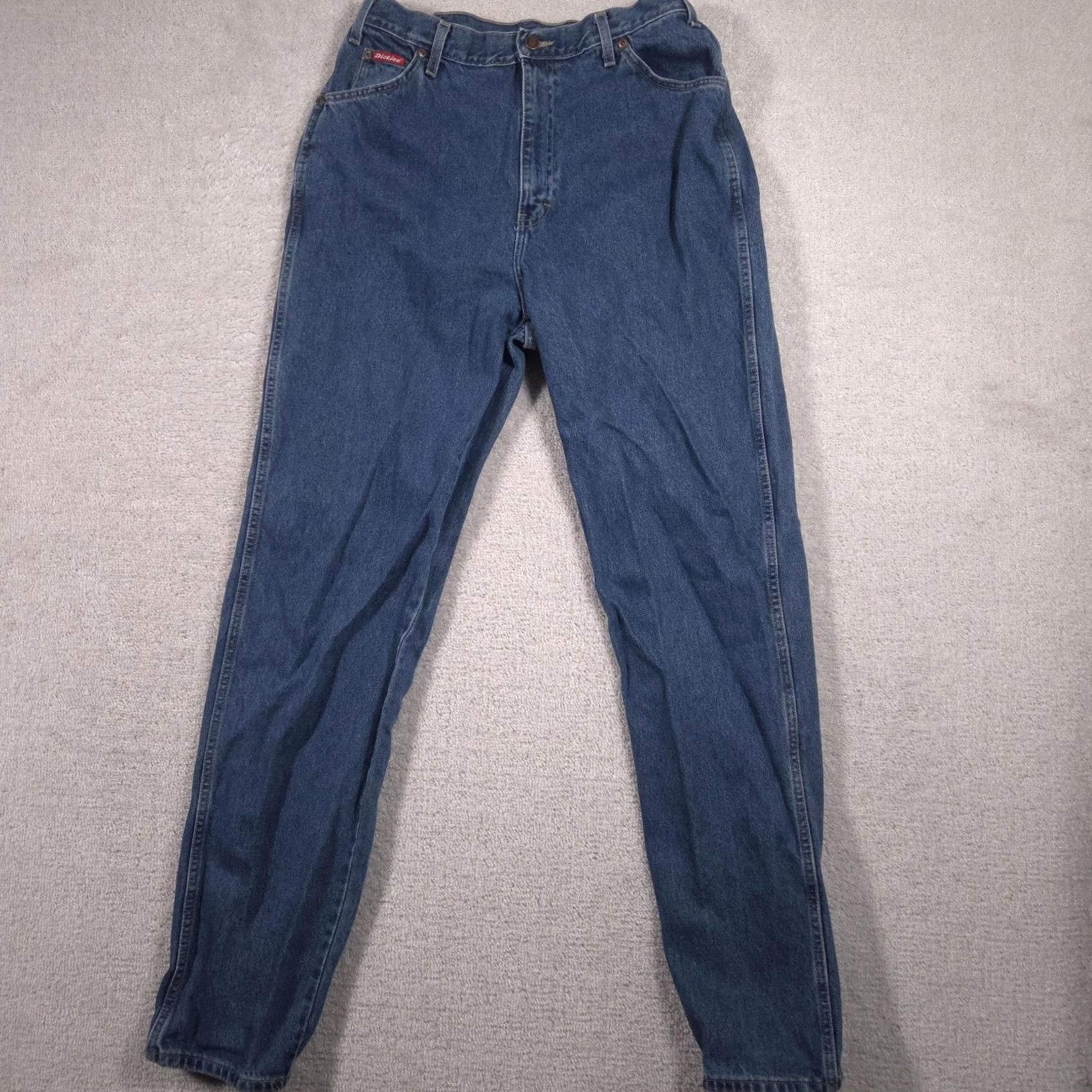 Dickies Dickies Jeans Womens 14T Blue Medium Wash High Rise Tapered Cotton Denim Tall Size 36" / US 14 / IT 50 - 2 Thumbnail