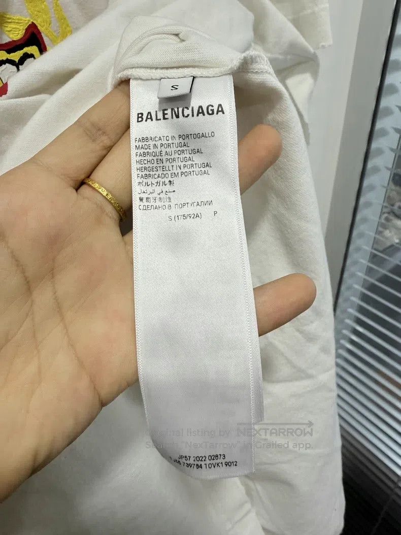Balenciaga Balenciaga White Destruction Letter Short Sleeve Size S Size US S / EU 44-46 / 1 - 4 Thumbnail