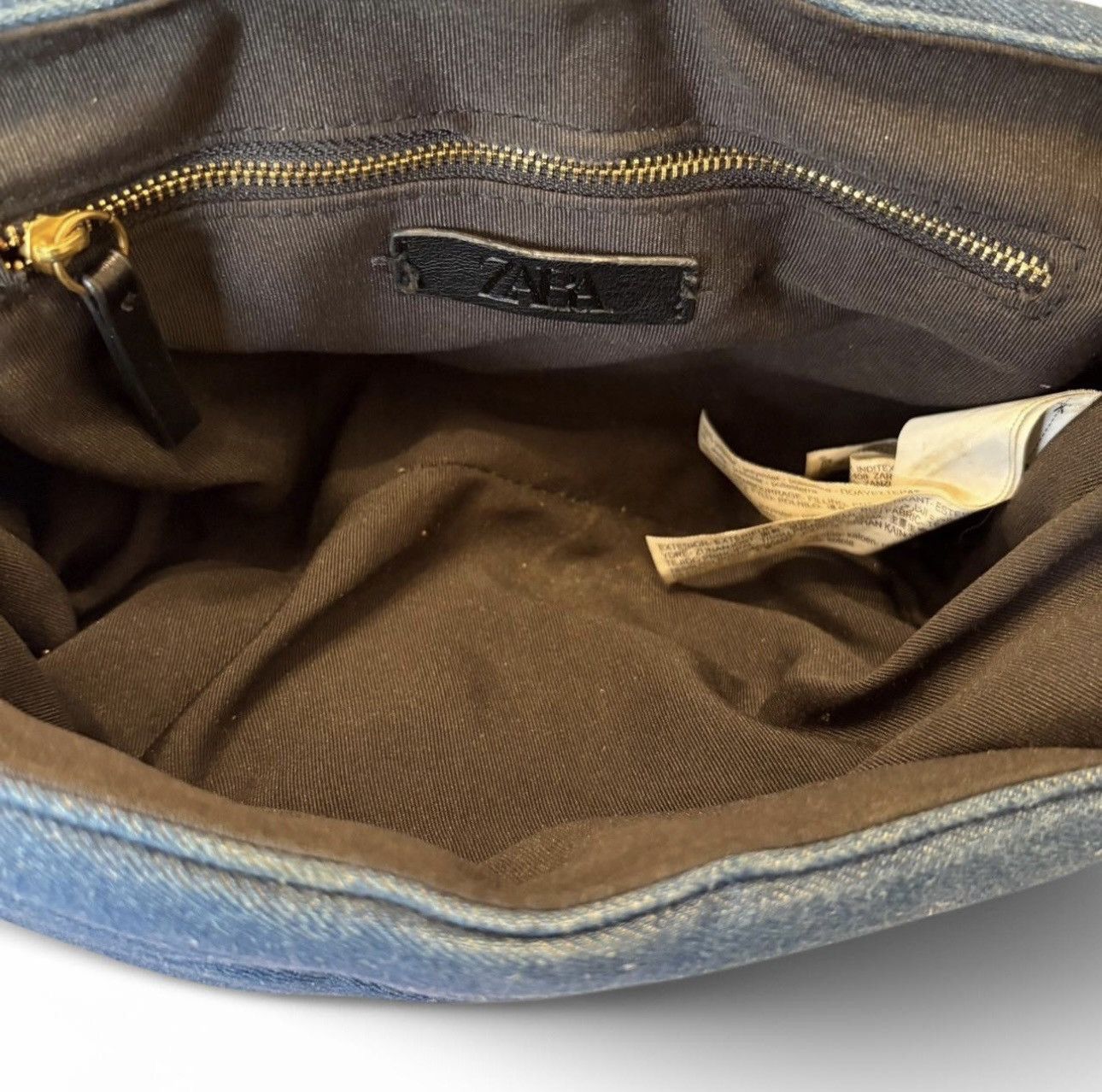 Zara Denim Quilted Bag Size ONE SIZE - 3 Thumbnail