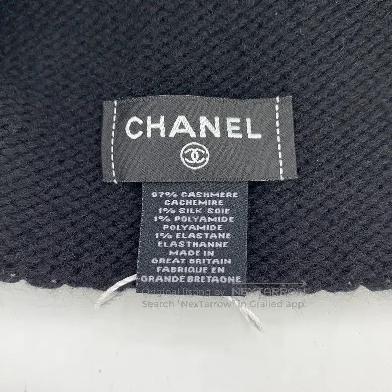 Chanel Chanel Black logo embroidered cashmere knitted woollen hat Size ONE SIZE - 7 Thumbnail