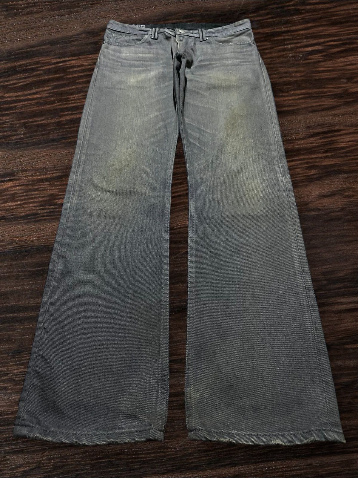 Vintage Velvet Blue Grey Faded Loose Jeans