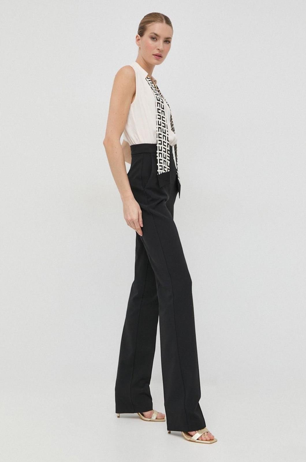 Elisabetta Franchi Elisabetta Franchi Black High Rise Pants Wide Leg IT 42 Size 28" / US 6 / IT 42 - 5 Thumbnail