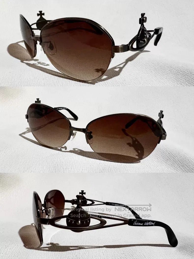 Vivienne Westwood Vivienne Westwood Tea-colored gradient Saturn sunglasses Size ONE SIZE - 1 Thumbnail