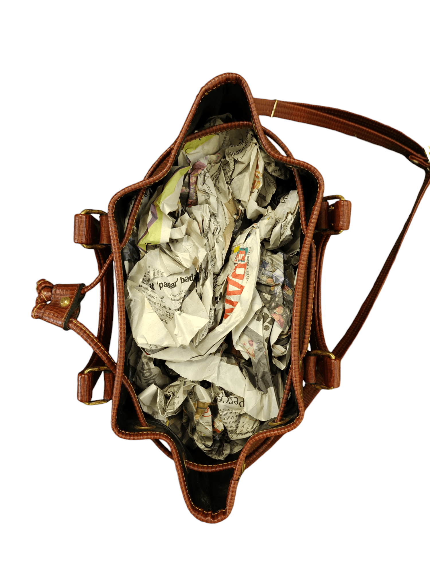 Leather Vintage Japan Luggage Patina Leather Bucket Sling Bag Size ONE SIZE - 5 Thumbnail