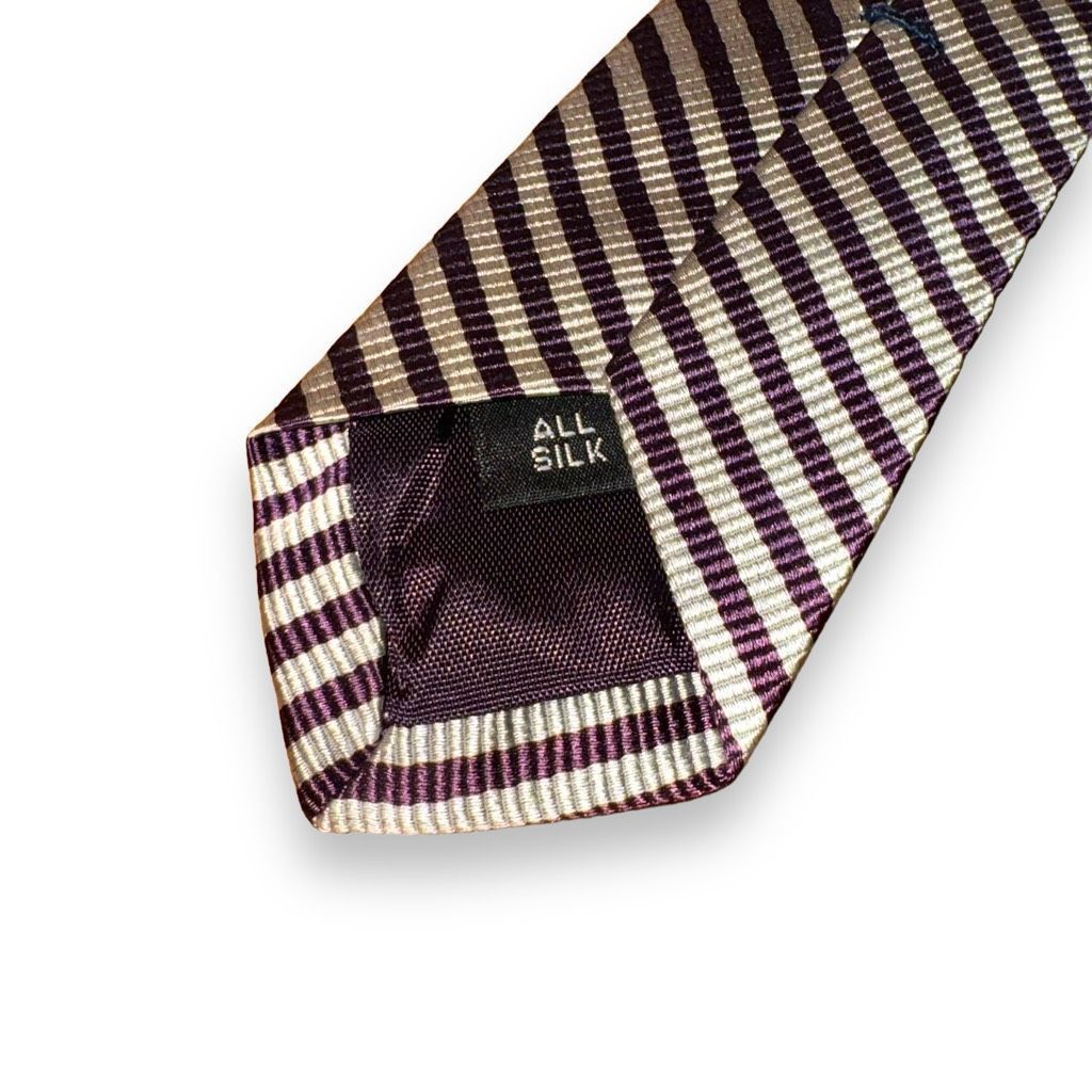 Vintage Keys & Lockwood Purple & Silver Rep Stripe Handmade in USA N Size ONE SIZE - 5 Thumbnail