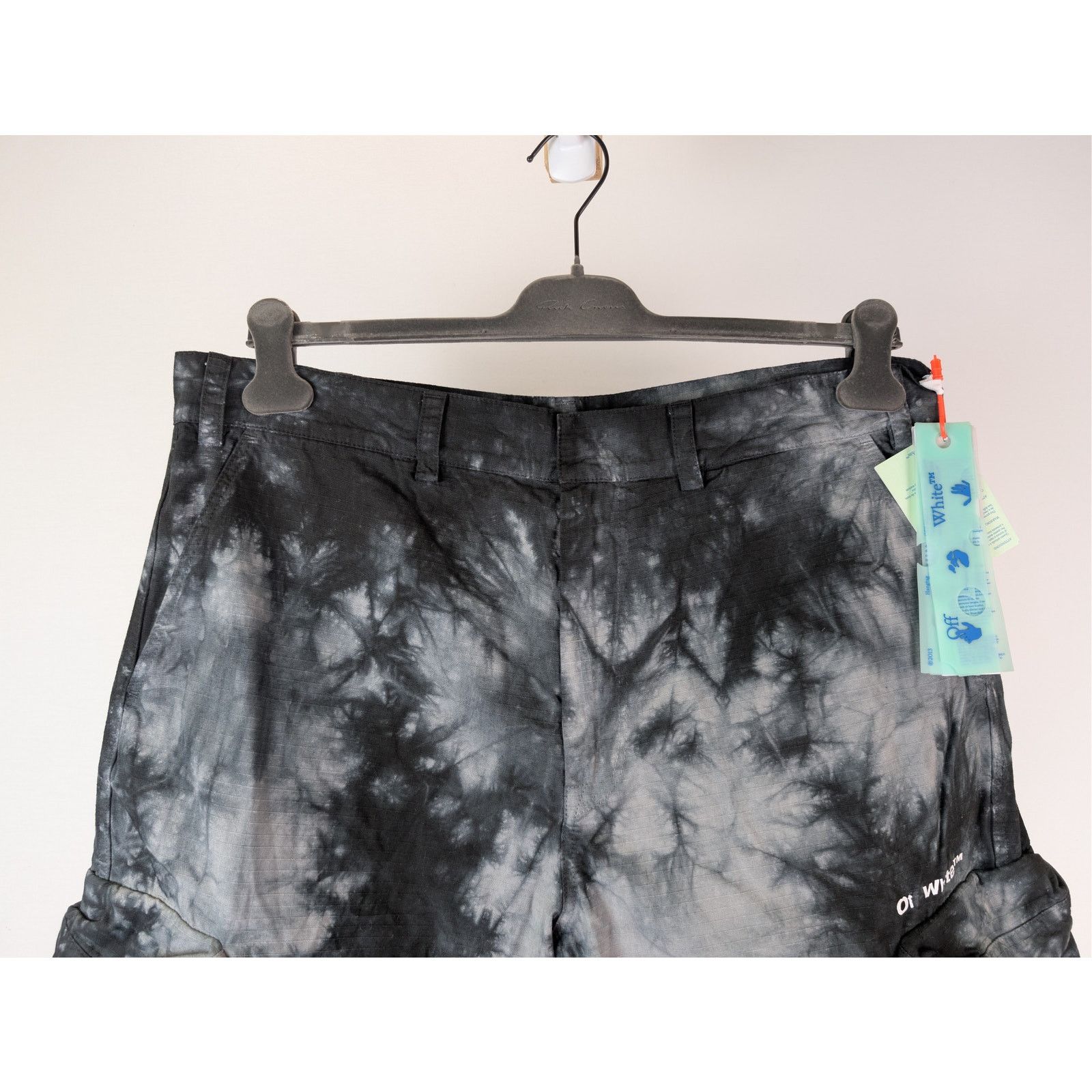 Off-White o1rshd1 Bounce Tie Dye Ripstop Cargo Pants Warm Grey / White Size US 38 / EU 54 - 3 Thumbnail