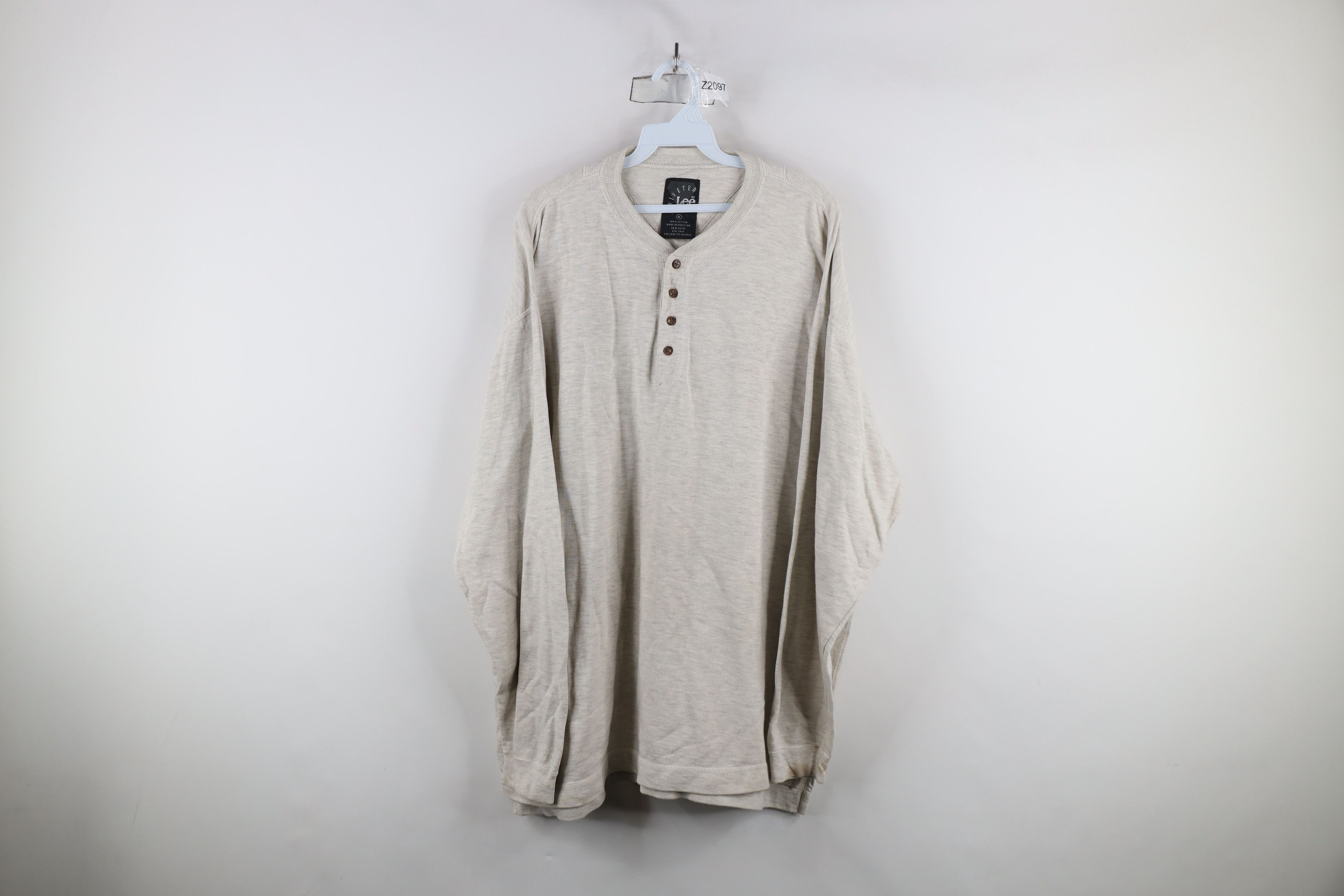 Lee × Vintage Vintage 90s Lee Riveted Baggy Long Sleeve Henley T-Shirt Size US XL / EU 56 / 4 - 1 Thumbnail