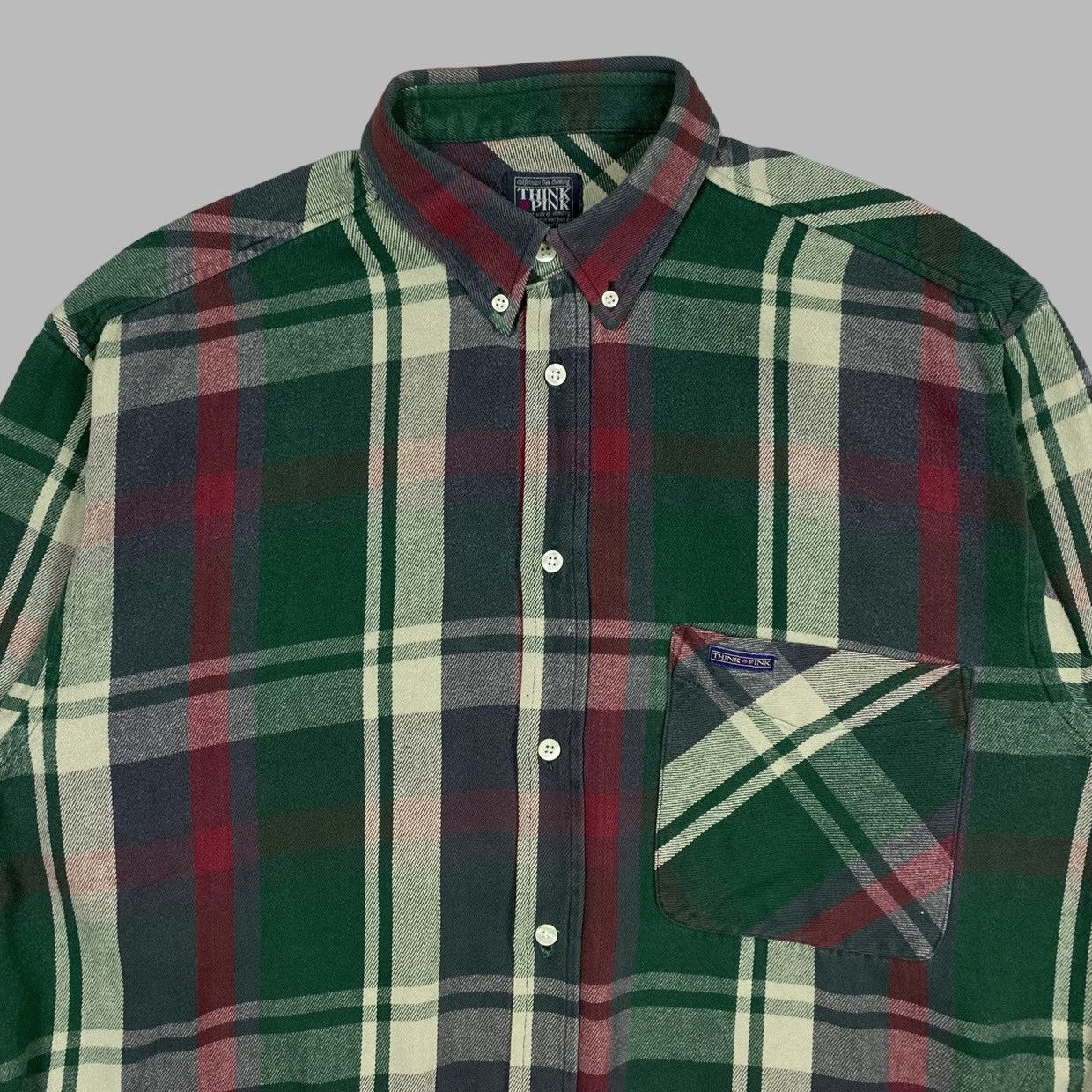 Other VNTG Think Pink Oversize Baggy Flannel Shirt Overshot Size US L / EU 52-54 / 3 - 4 Thumbnail