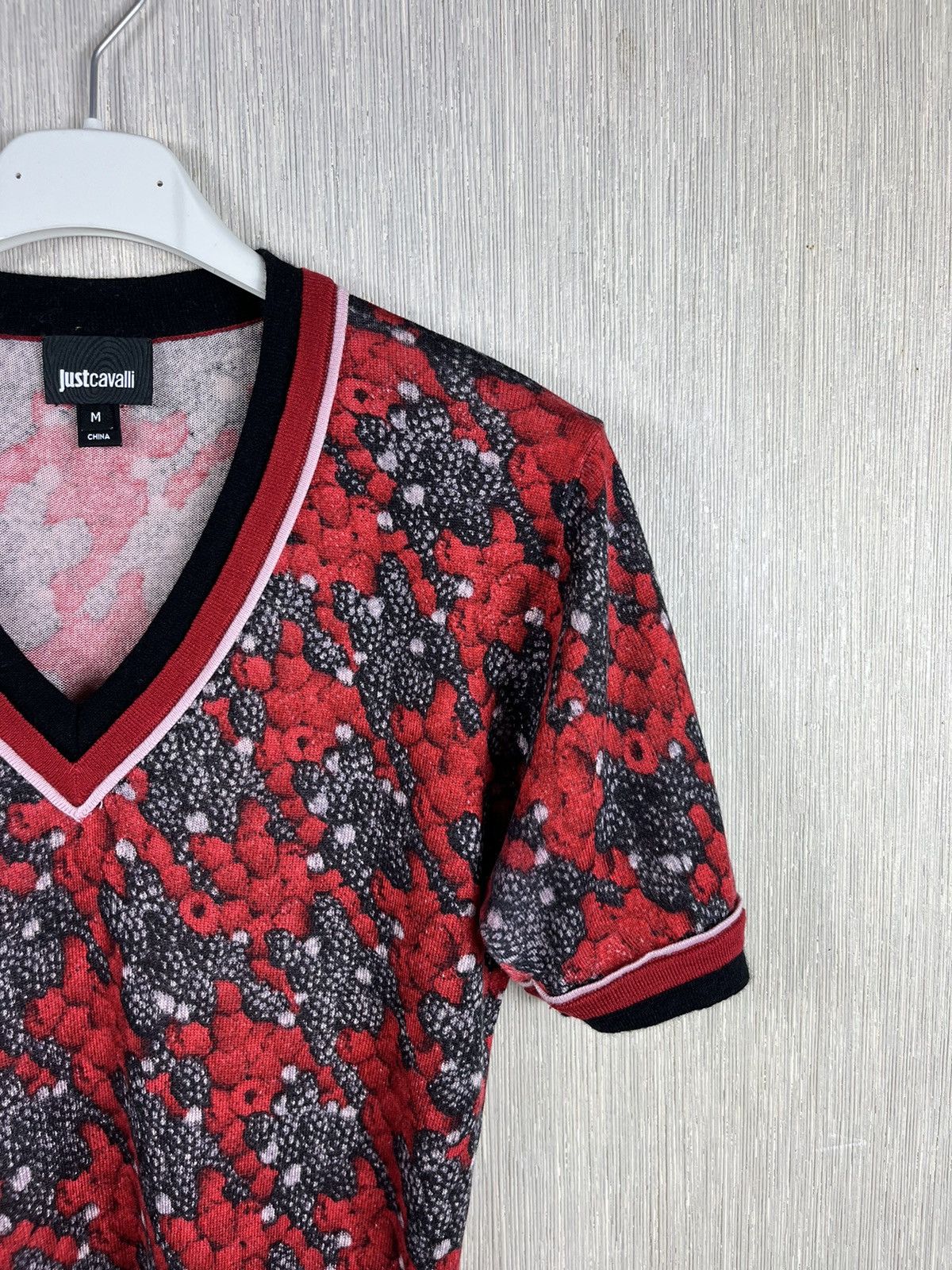 Designer × Just Cavalli Just Cavalli silk cashmere full print v-neck sweater luxury Size M / US 6-8 / IT 42-44 - 3 Thumbnail