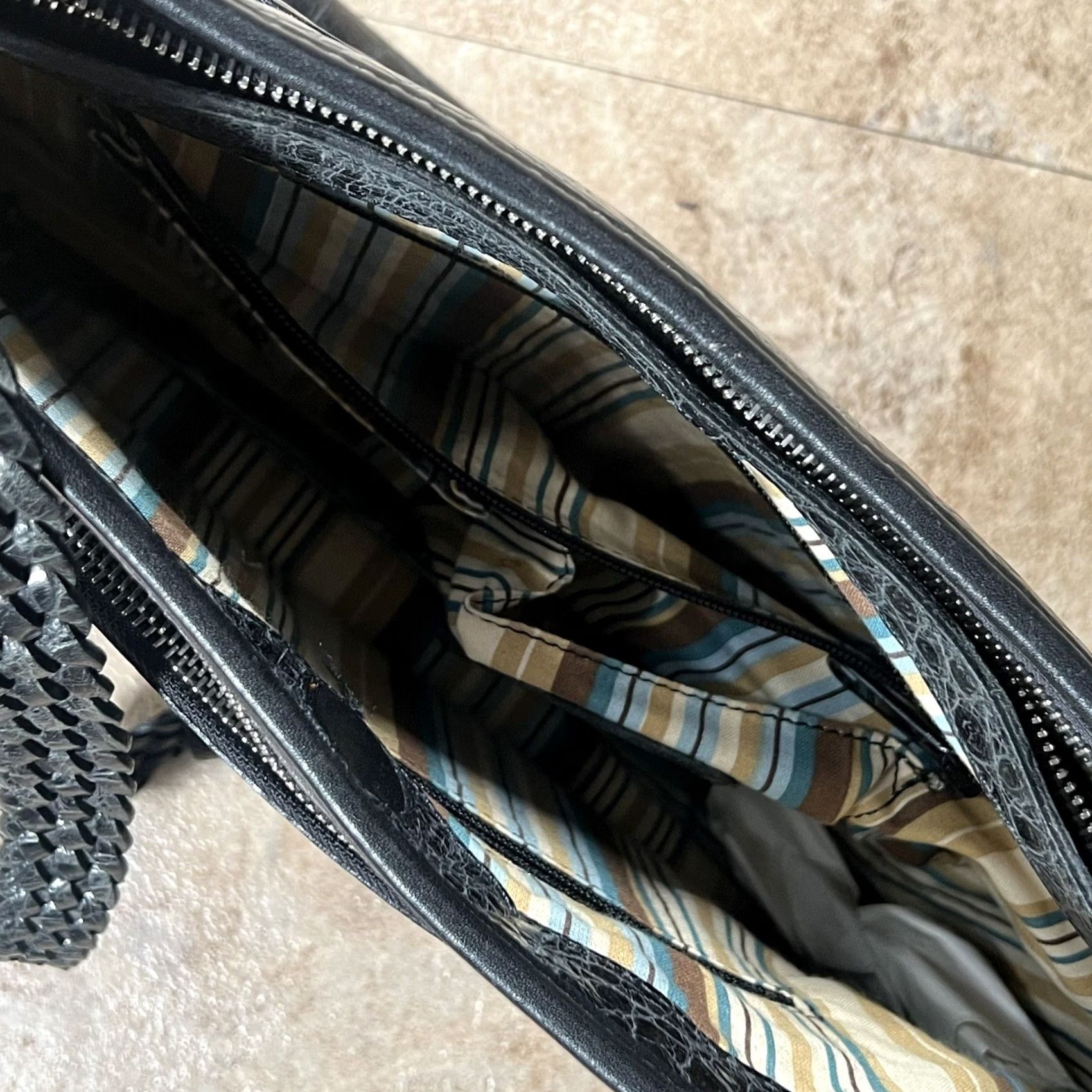 Brighton VINTAGE Brighton Shoulder Bag Purse Handbag Brown Crocodile Patent Leather Women Size ONE SIZE - 4 Thumbnail