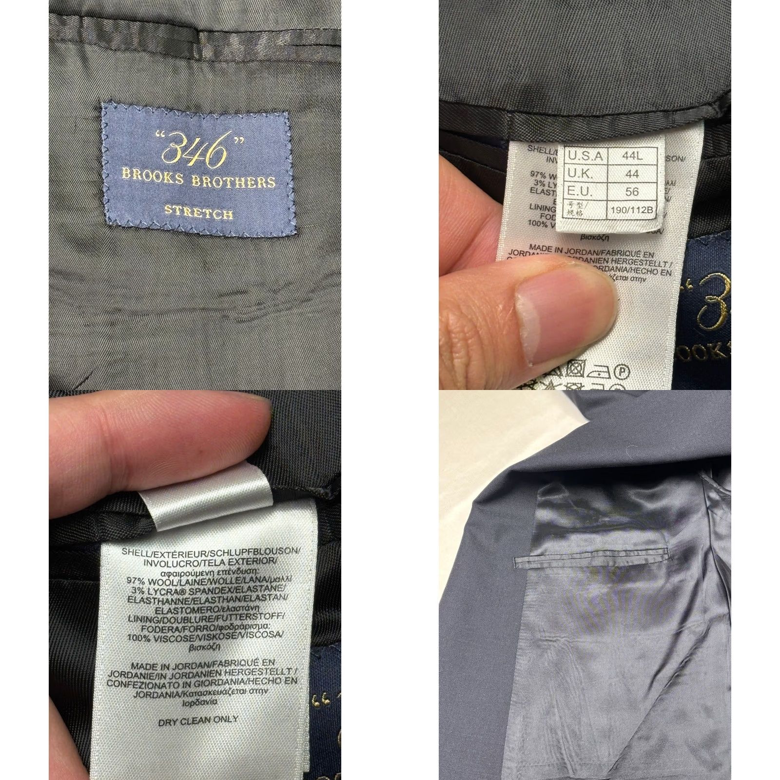 Brooks Brothers Brooks Brothers 346 2 Piece Suit Navy Wool Stretch Blazer Pants 44L W40 L30 Mens Regular Notch Lapelather? Size 44R - 8 Thumbnail