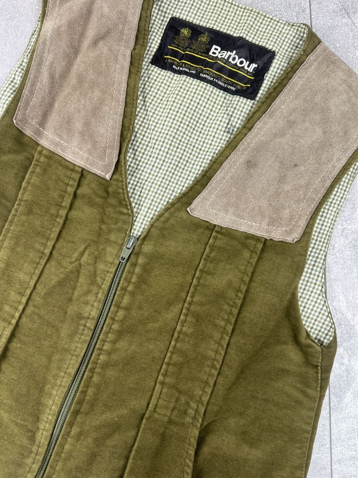 Barbour Barbour Vintage Olive/Green With Suede Shoulder Panels Size US S / EU 44-46 / 1 - 10 Thumbnail