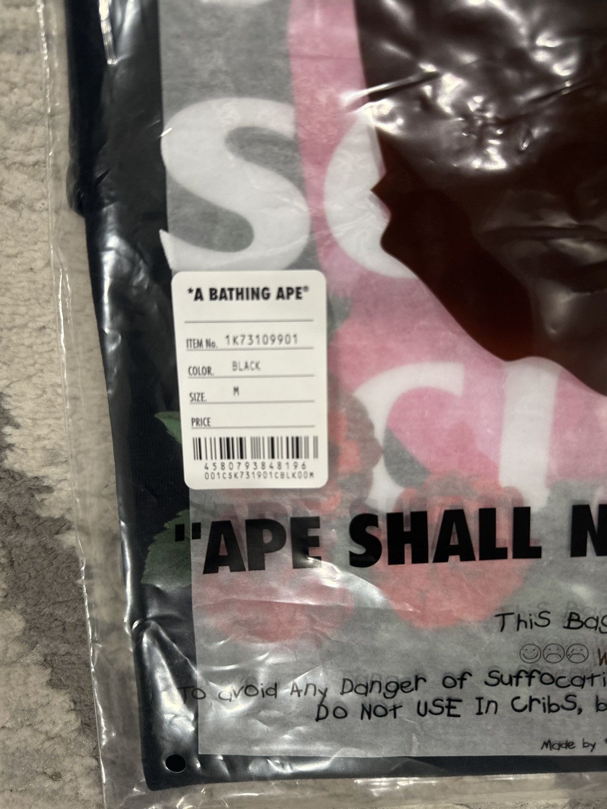 Anti Social Social Club × Bape Bape * Assc black T shirt size medium Size US M / EU 48-50 / 2 - 2 Thumbnail