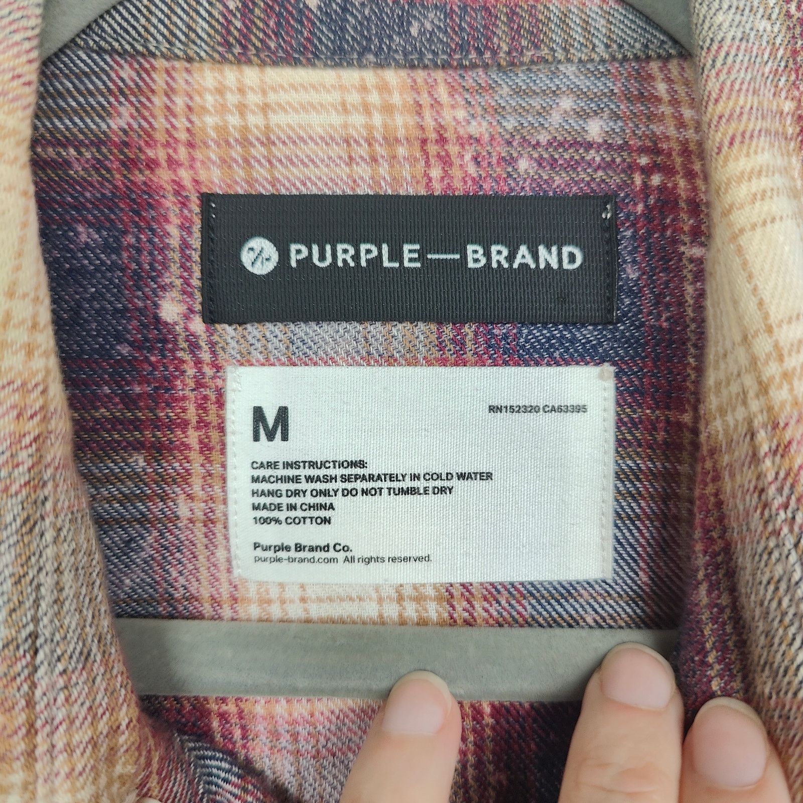 Purple Brand Purple Brand Beach Flannel Shirt Mens Medium Button Up Gray Size US M / EU 48-50 / 2 - 6 Thumbnail