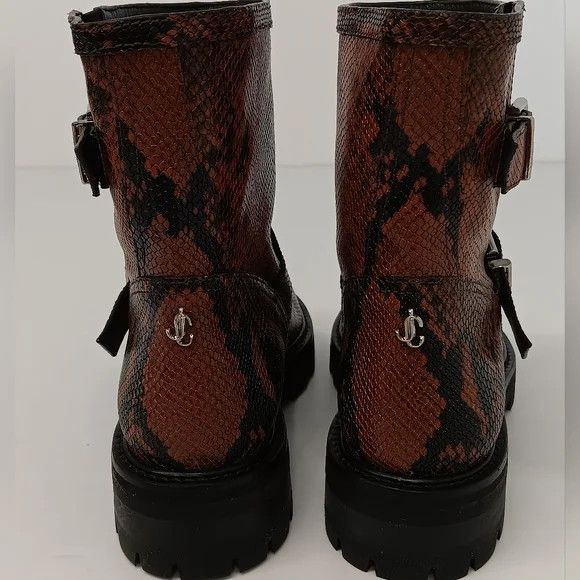 Jimmy Choo Jimmy Choo Youth II Cuoio Snake Print Leather Biker Boots-36 Size US 6 / IT 36 - 13 Thumbnail
