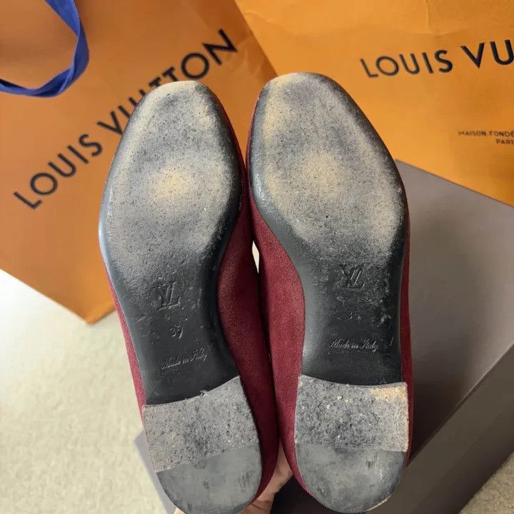 Louis Vuitton Louis Vuitton Women's Red Loafers -2508 Size US 5 / IT 35 - 4 Thumbnail