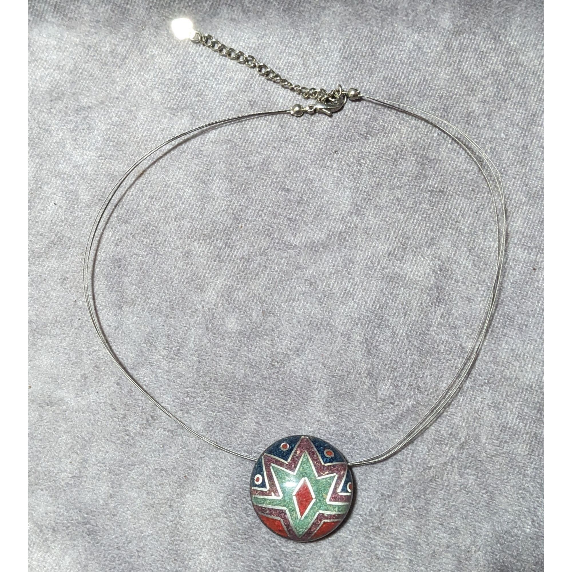 Other Vintage Crushed Stone Southwestern Sunburst Pendant Necklace Size ONE SIZE - 10 Thumbnail