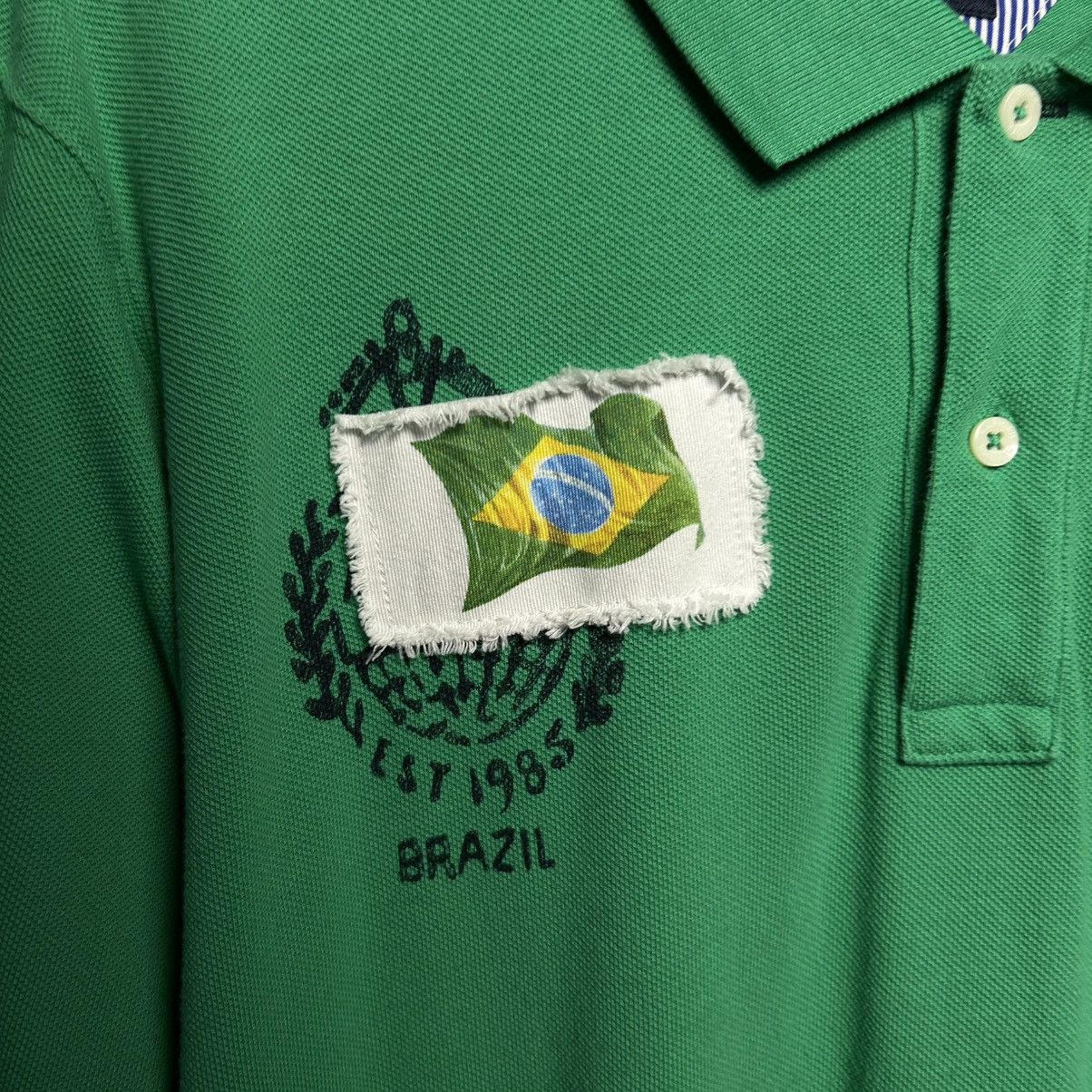 Tommy Hilfiger Designer Tommy Hifliger Brazil Big Logo y2k opium polo Size US XXL / EU 58 / 5 - 3 Thumbnail