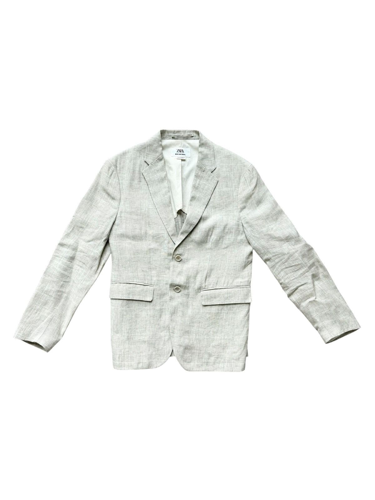 Zara Zara Man Sartorial 100% Linen Blazer, Beige - Size 36 Size 36R - 1 Thumbnail
