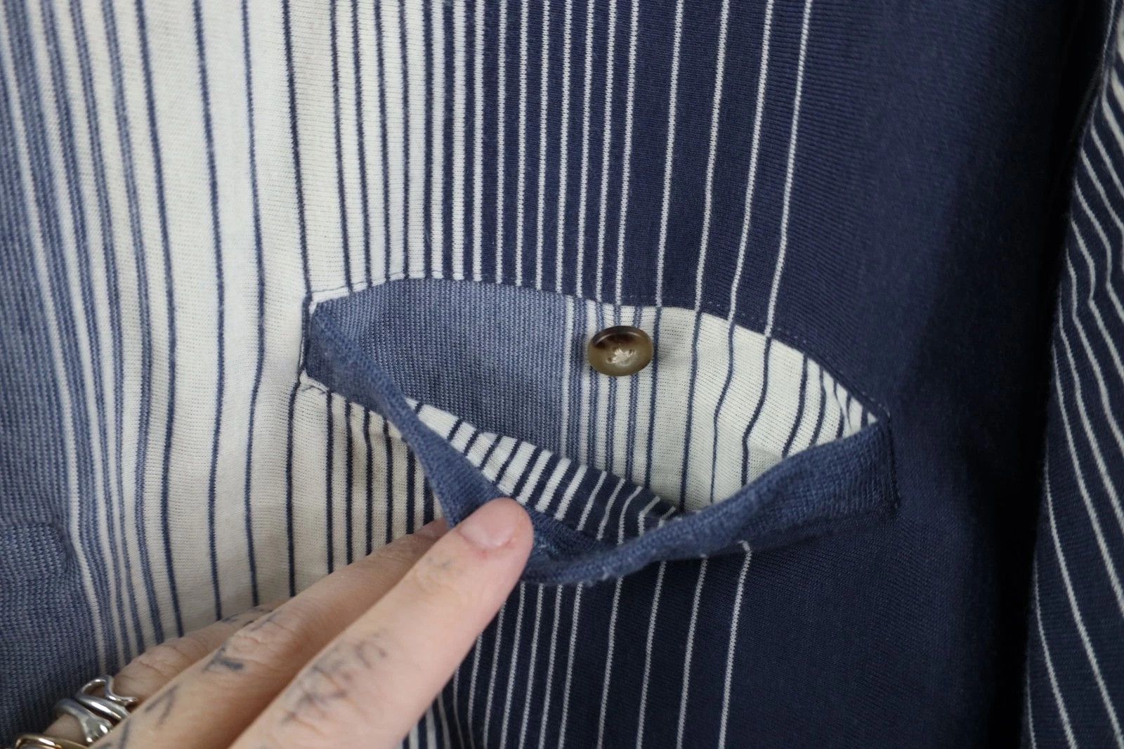 Vintage Vintage 90s Streetwear Striped Knit Pullover Polo Shirt Size US XL / EU 56 / 4 - 5 Thumbnail