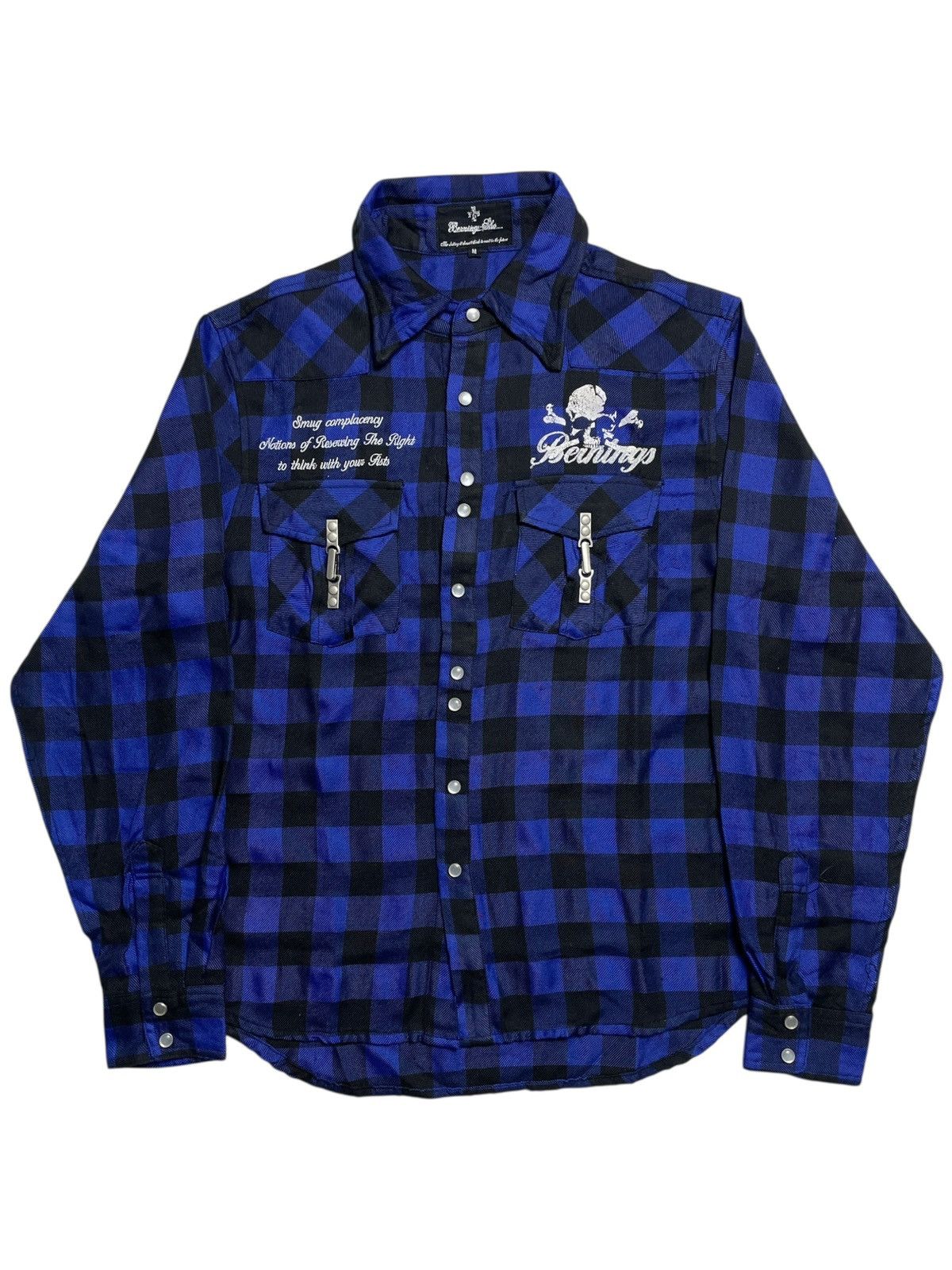 KMRii 2000’s Berning Sho - Vkei Style Poem Skull Logo Button Shirt Size US M / EU 48-50 / 2 - 2 Thumbnail