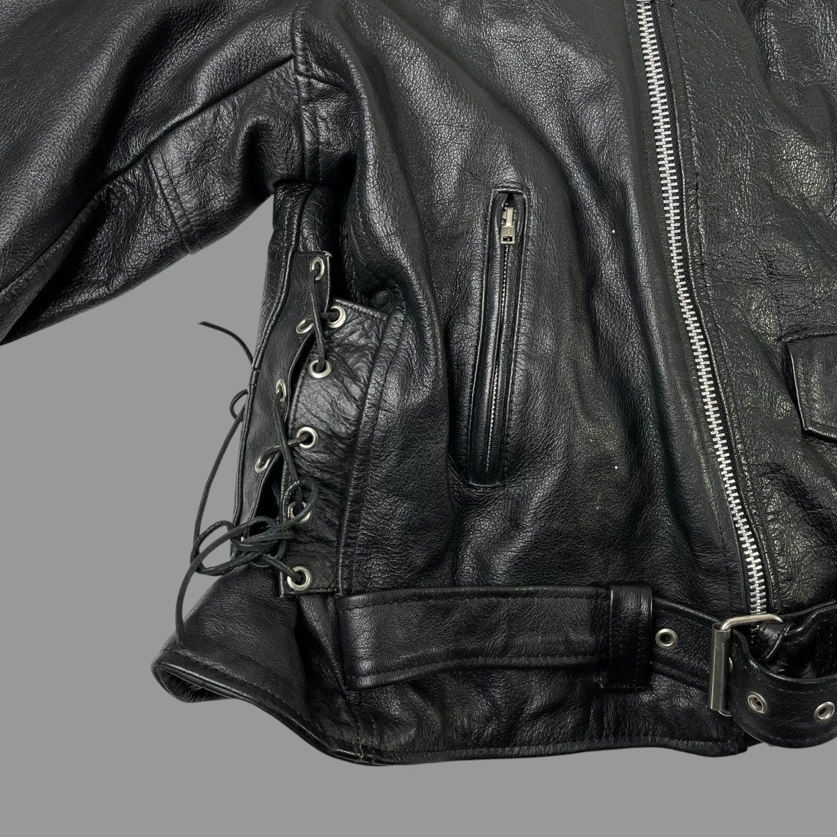 Vintage Vintage 1980s leather zip up biker jacket Size US XL / EU 56 / 4 - 6 Thumbnail