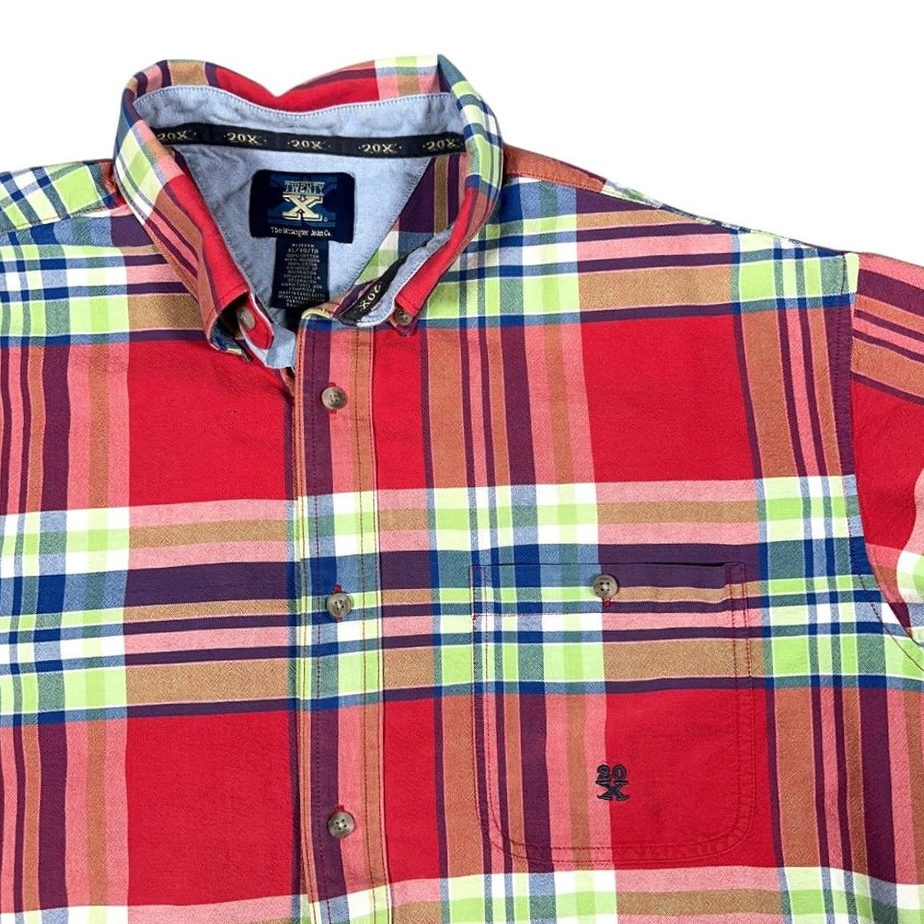 Wrangler VINTAGE Wrangler 20X Shirt XL Adult Red Plaid Chambray Cowboy Y2K Size US XL / EU 56 / 4 - 2 Thumbnail