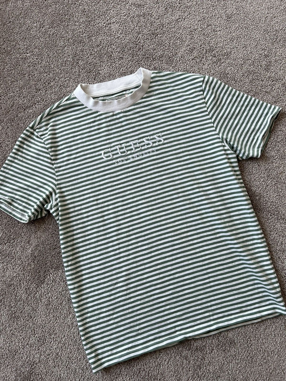 Guess × Vintage Vintage Guess Olive OG Stripes Tee Size US S / EU 44-46 / 1 - 1 Thumbnail