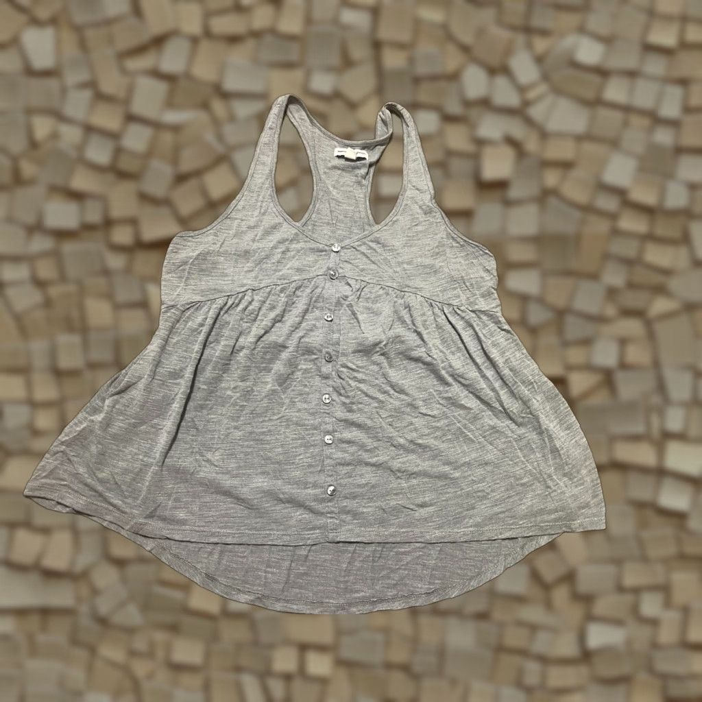 American Eagle Outfitters American Eagle Outfitters Tank Top Women M Gray Buttons Up Size M / US 6-8 / IT 42-44 - 1 Thumbnail
