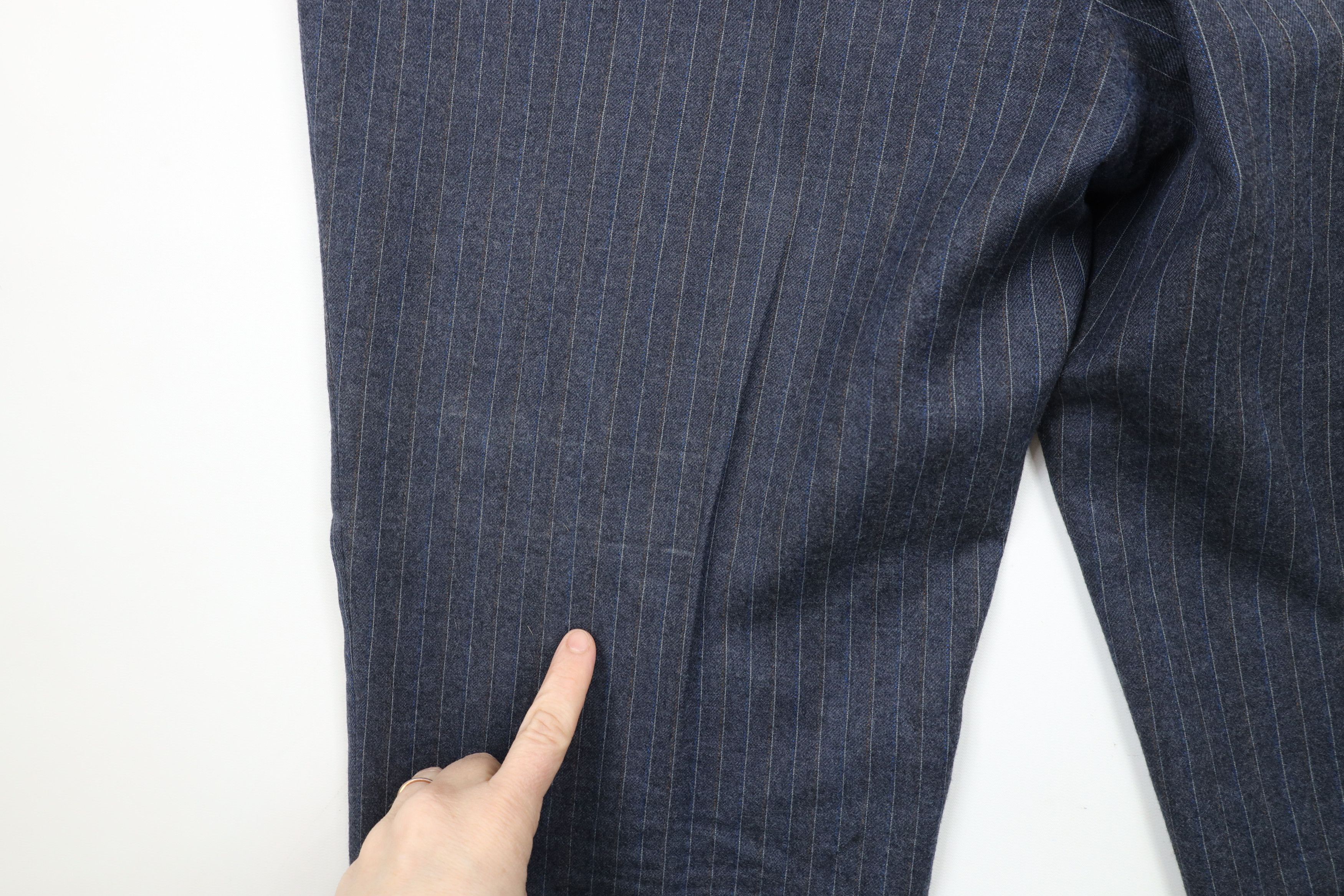 Vintage Vintage 70s Streetwear Wool Pinstriped Wide Leg Chino Pants Size US 36 / EU 52 - 12 Thumbnail