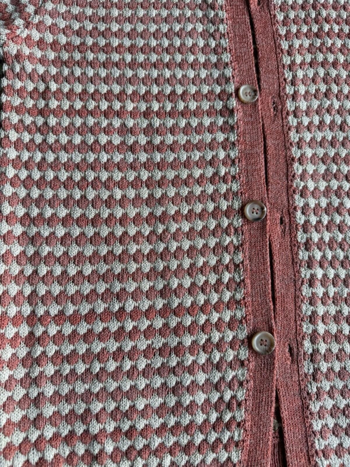 Topman Topman / Crochet Knit Button Up Polo Textured / Rust Size US M / EU 48-50 / 2 - 6 Thumbnail