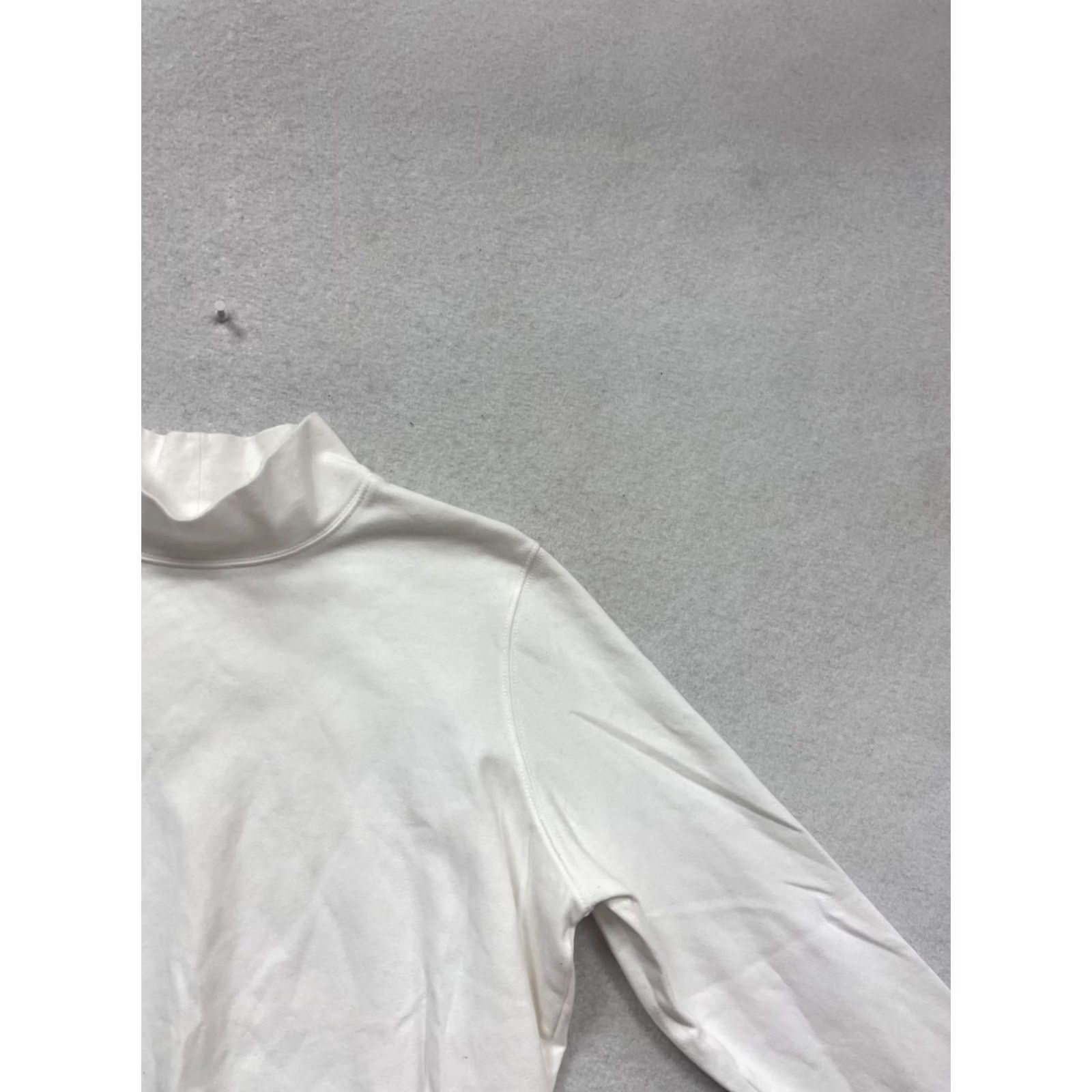 Vintage L.L. Bean Turtleneck Top Shirt Womens M White Long Sleeve Cotton Polyester N/A Size M / US 6-8 / IT 42-44 - 6 Thumbnail